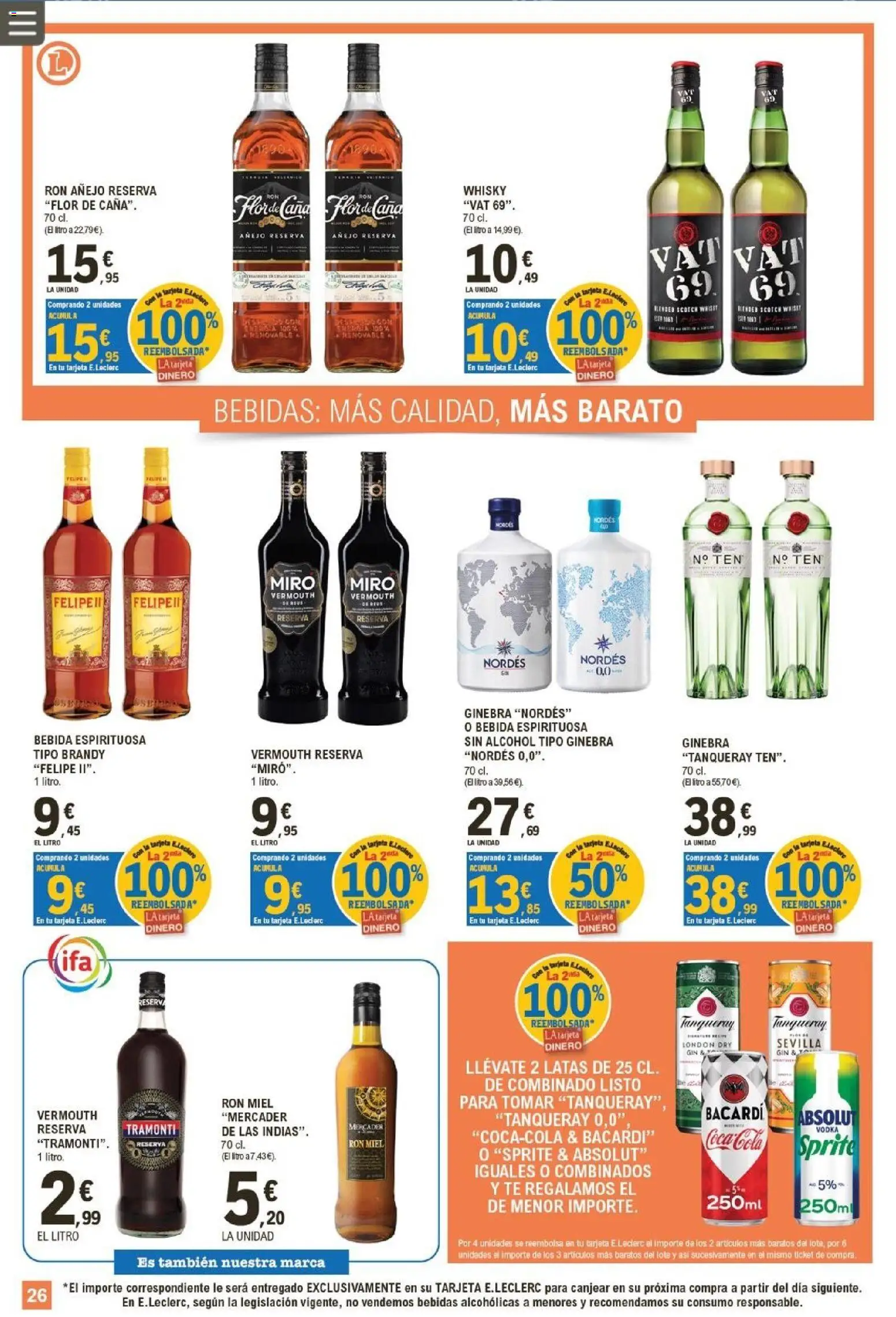 E.Leclerc Miranda de Ebro │ válido desde el 01/07/2026 | Página: 26 | Productos: Ψηφιακή κάμερα, Ginebra, Whisky, Μαύρο πιπέρι