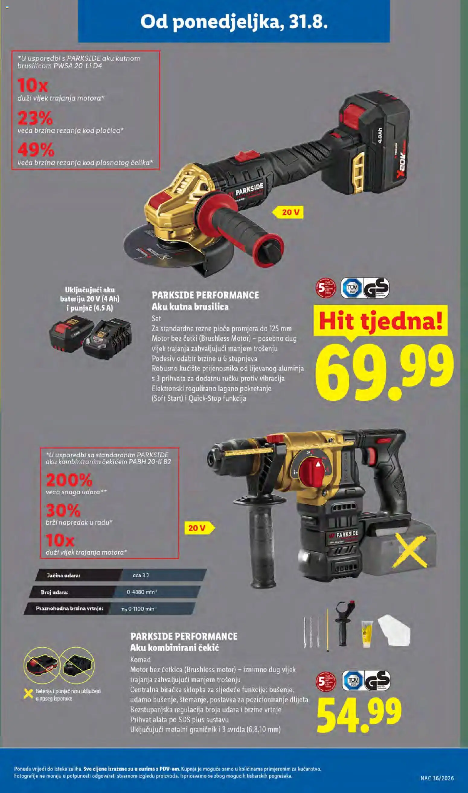Lidl katalog | vrijedi od 31.08.2026 | Stranica: 25 | Proizvodi: Brusilica, Baterija, Kutna brusilica, Parkside