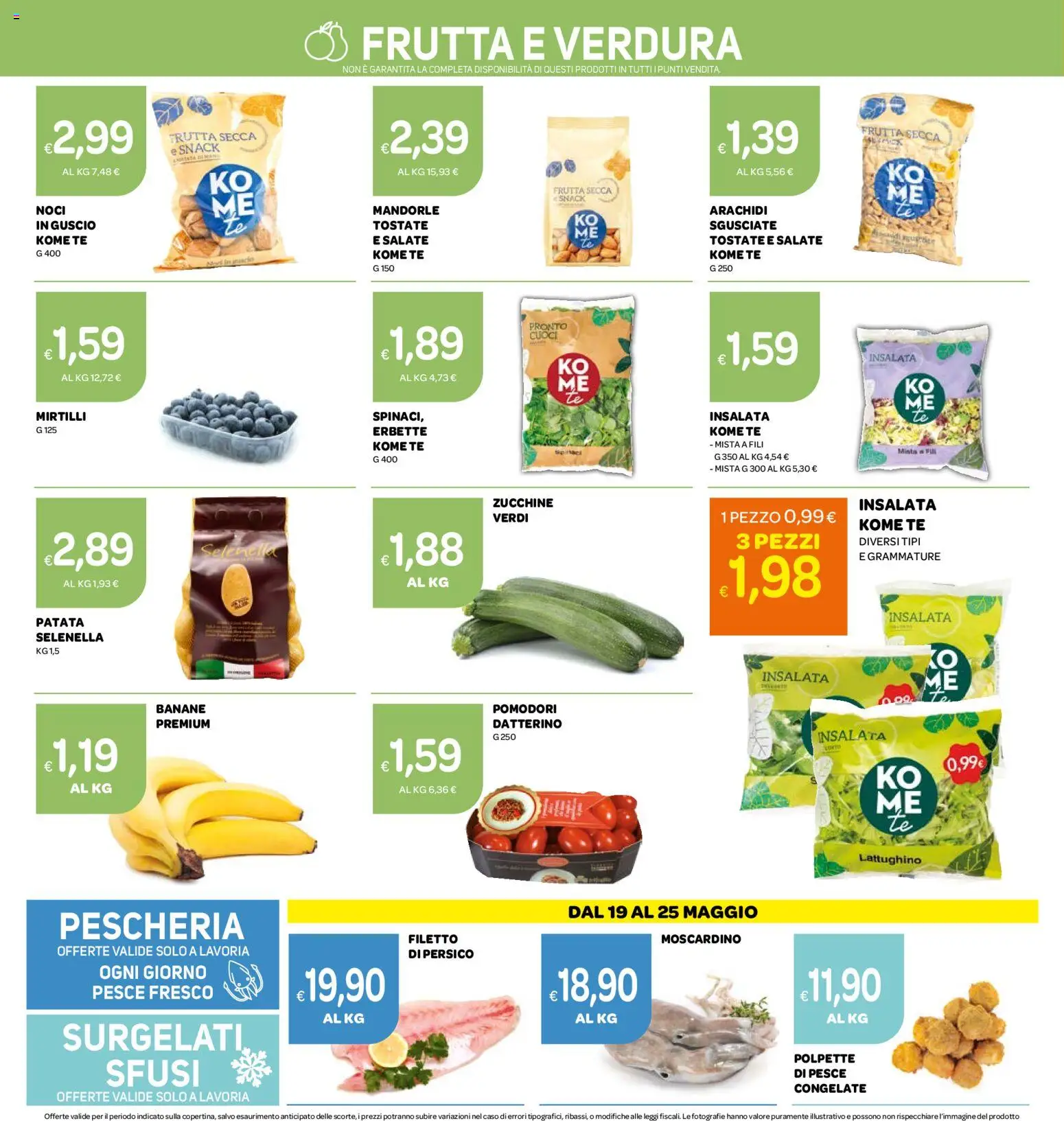 Volantino Ekom del 19.05.2026 | Pagina: 8 | Prodotti: Banane, Pesce, Noci, Mandorle