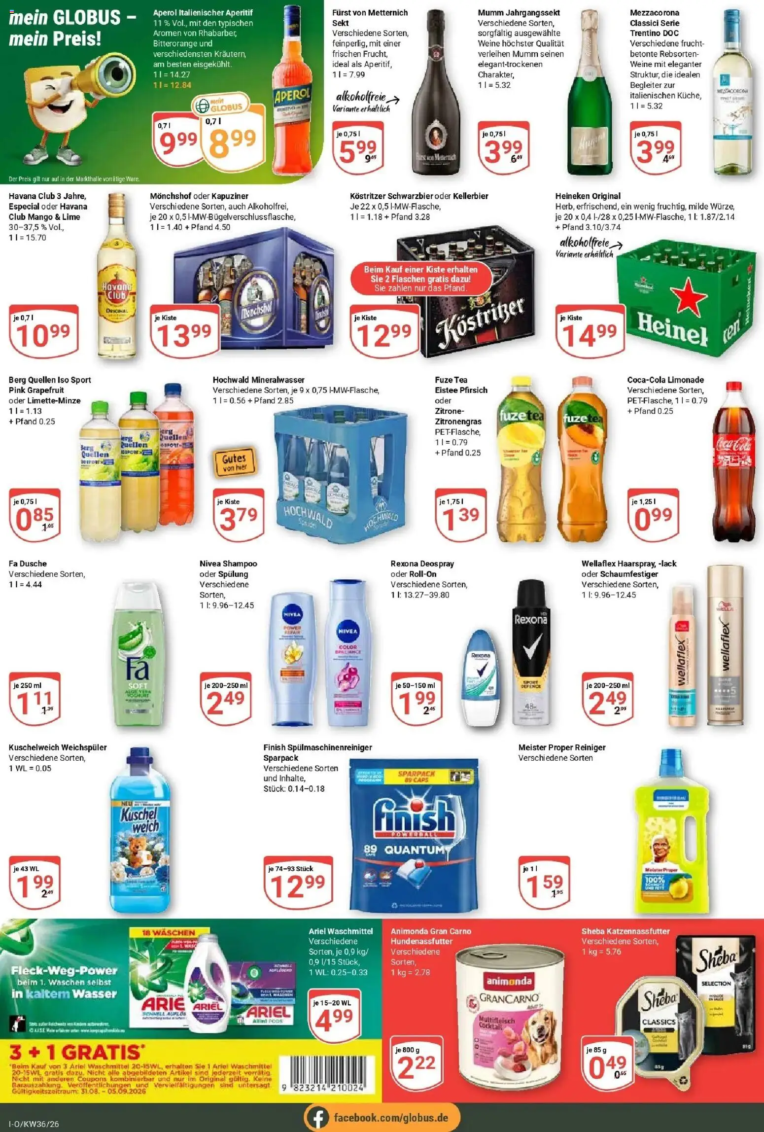 Globus Prospekt Idar-Oberstein – gültig ab 31.08.2026 | Seite: 6 | Produkte: Zitronengras, Kuschelweich, Limonade, Aperol