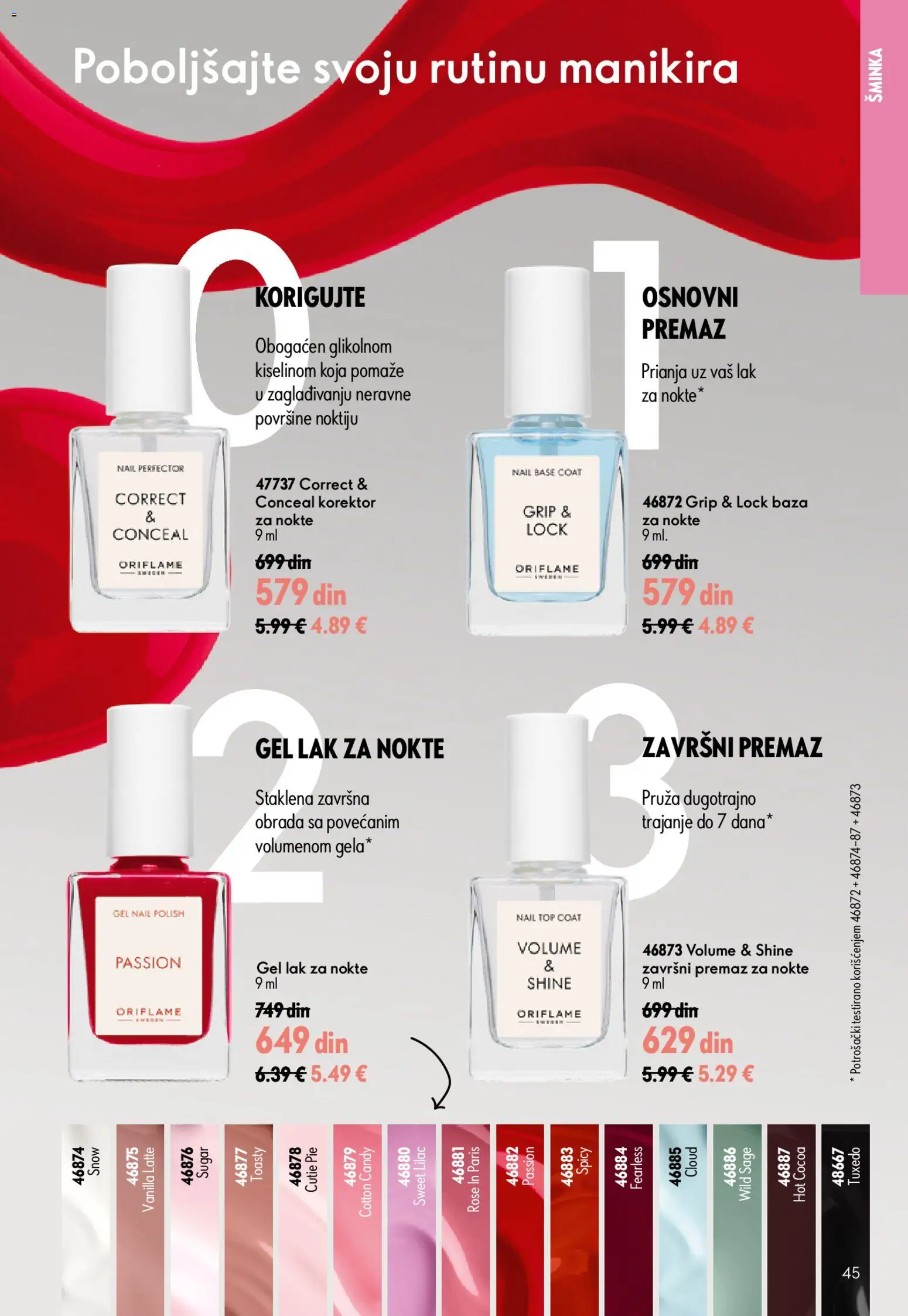Oriflame katalog - važi od 15.07.2026 | Strana: 45 | Proizvode: Šminka, Korektor, Lak za nokte, Candy