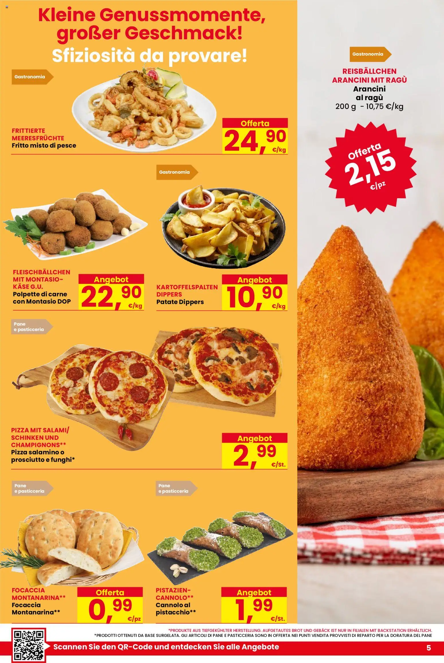 Volantino Eurospar del 06/08/2026 | Pagina: 5 | Prodotti: Focaccia, Patate, Ragú, Polpette