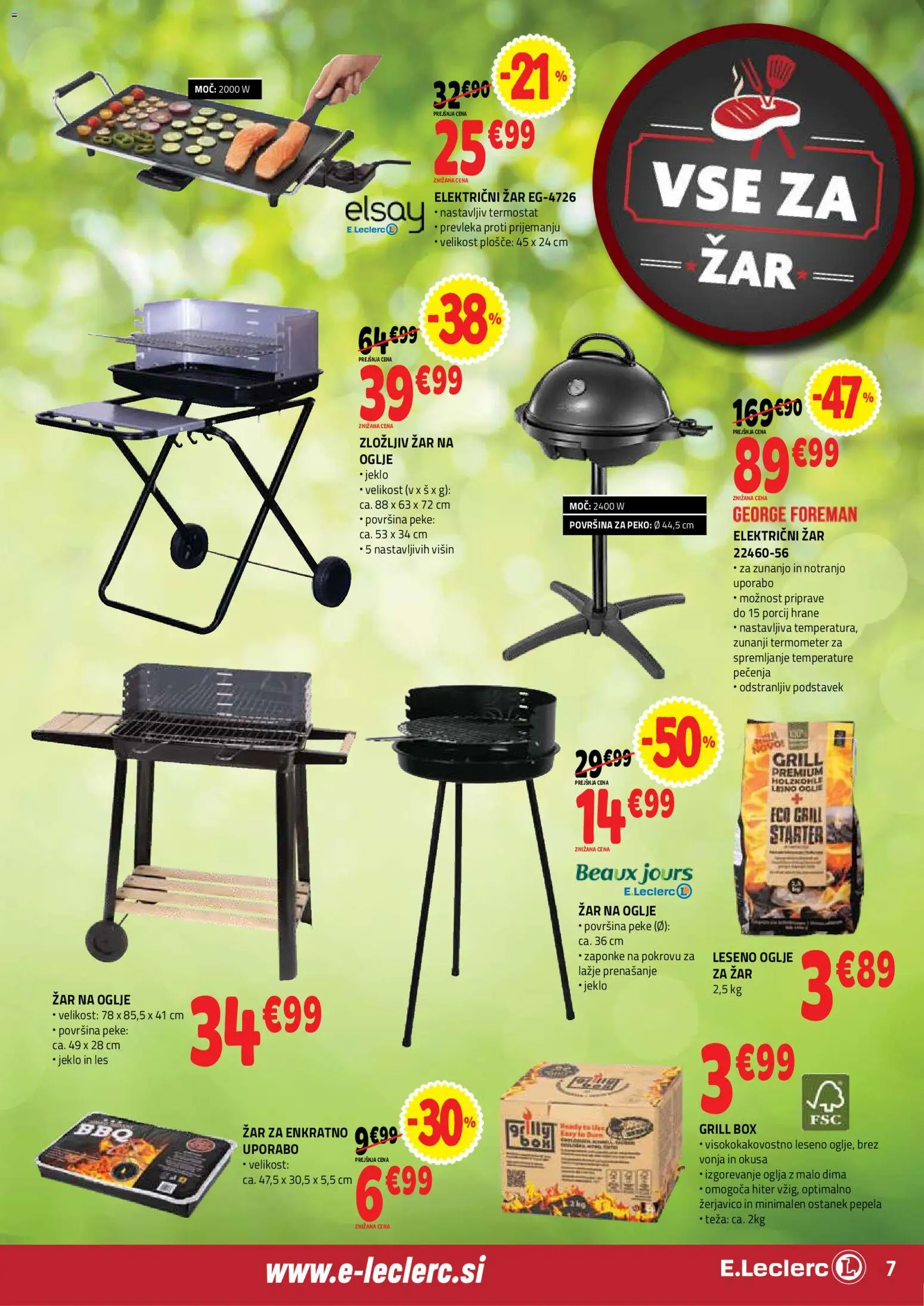 Novi E.leclerc katalog ponudbe – veljaven od 22.04.2026 | Stran: 7 | Izdelki: Teza, Termostat, Termometer, Grill