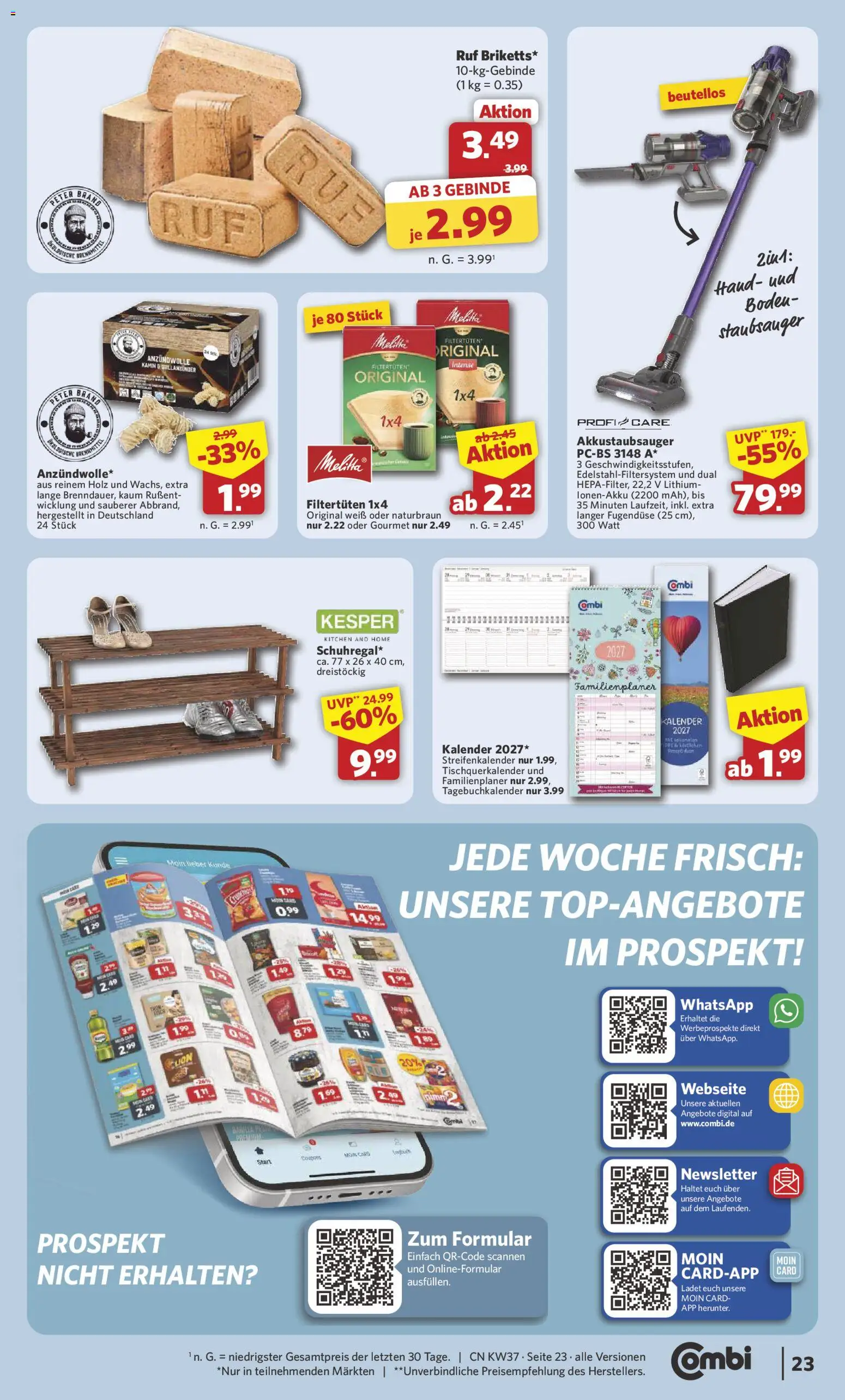 Combi Prospekt – gültig ab 07.09.2026 | Seite: 25 | Produkte: Staubsauger, Kamin, Barilla