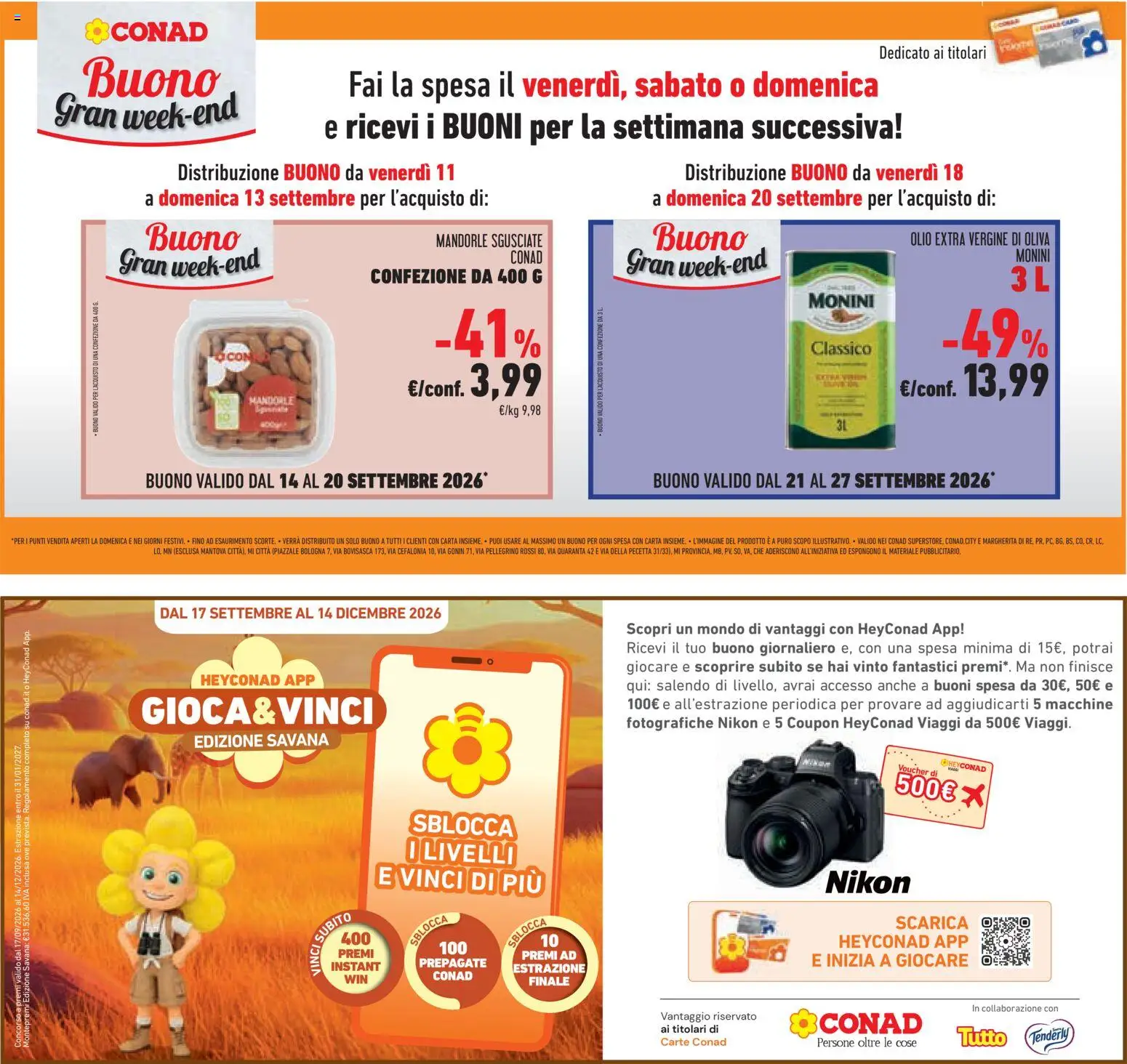 Volantino Conad del 09/09/2026 | Pagina: 40 | Prodotti: Olio, Olive, Mandorle, Olio extra vergine