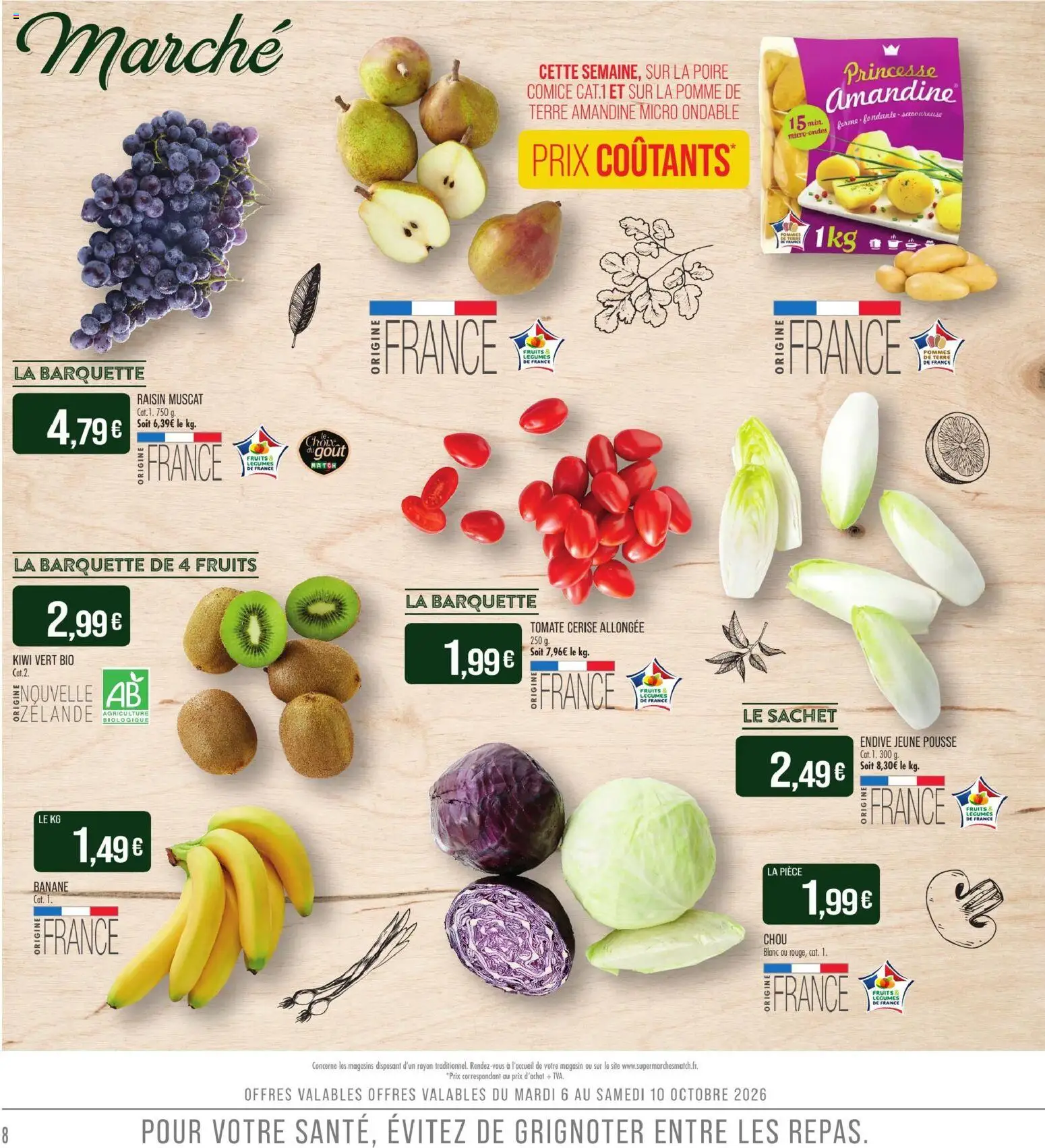 {H1} | Page: 8 | Produits: Pomme de terre, Tomate, Fruits, Chou