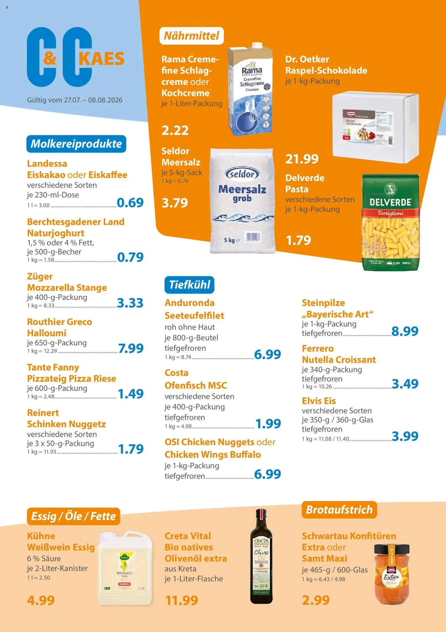 C&C Prospekt – gültig ab 27.07.2026 | Seite: 2 | Produkte: Pils, Valensina, Baileys, Uhr