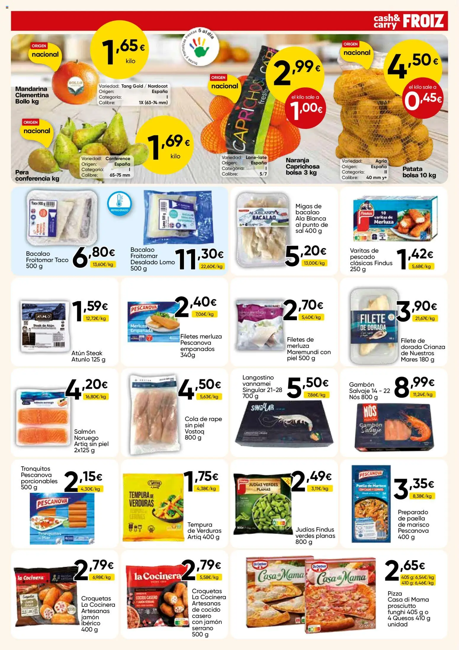 Froiz - Folleto Cash │ válido desde el 09.04.2026 | Página: 9 | Productos: Pizza, Bolsa, Filete, Langostino