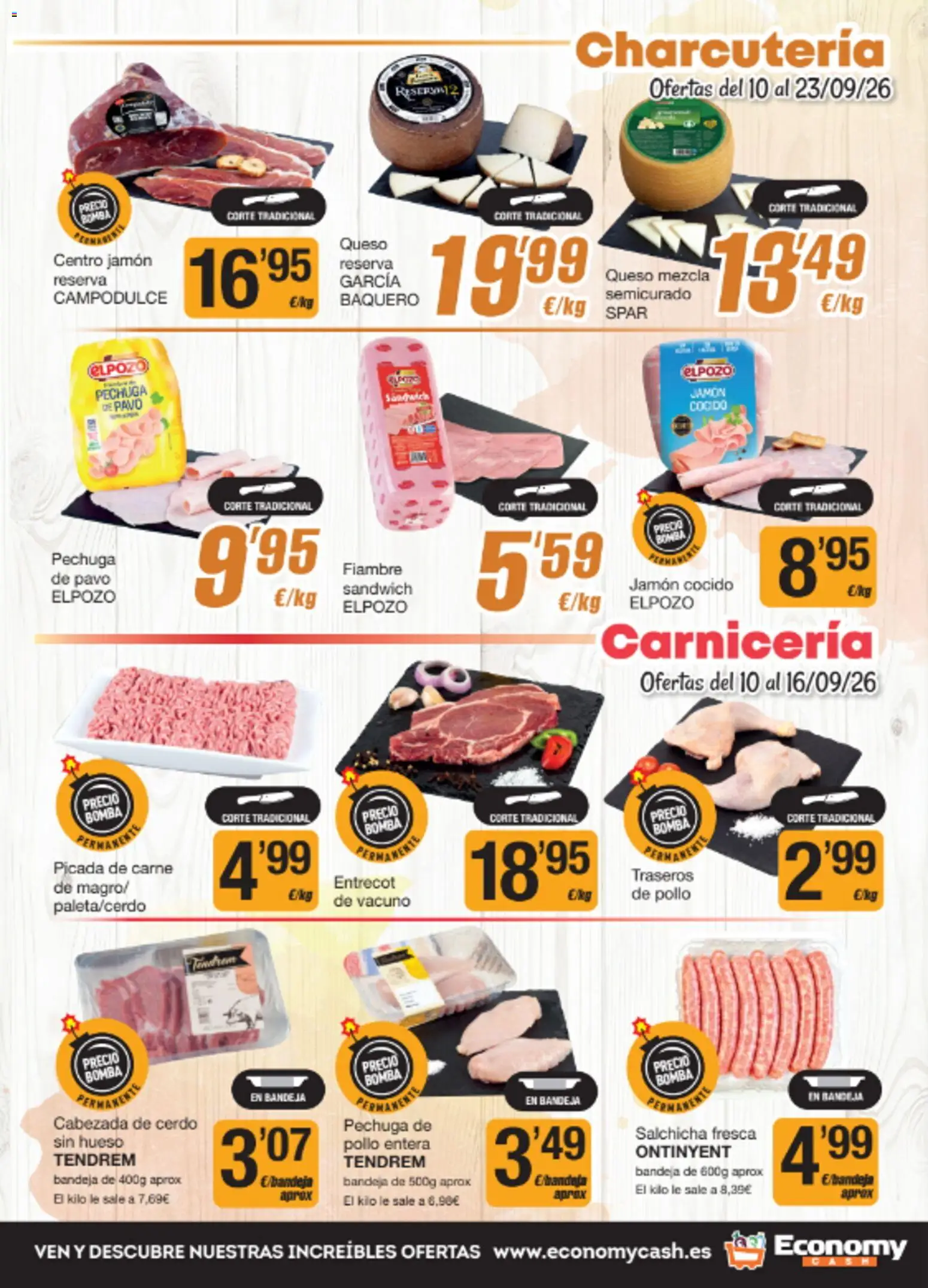 Economy Cash folleto │ válido desde el 10/09/2026 | Página: 3 | Productos: Queso, Jamón cocido, Entrecot, Carne