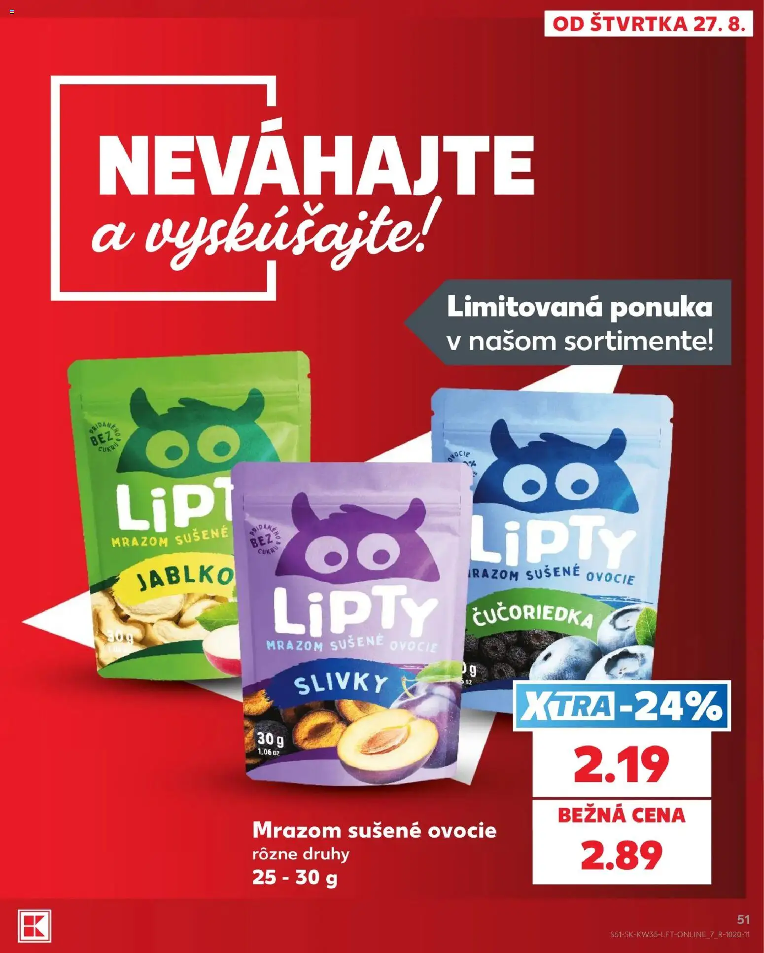 Kaufland SK akciós ujság - amely érvényes a következő dátumtól: 2026.08.27. | Oldal: 51
