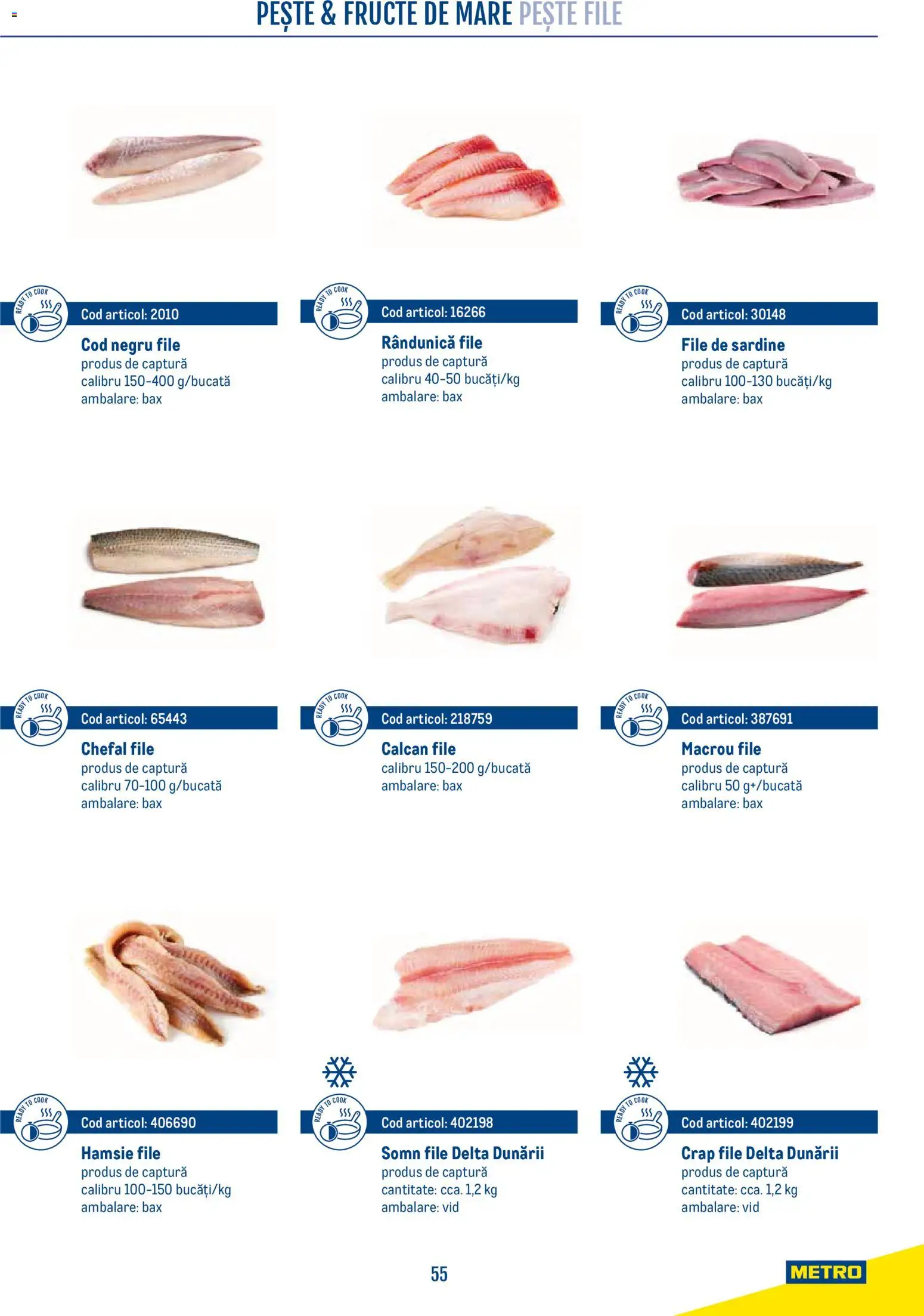 Noul catalog Metro – valabil de la 21.04.2026 | Pagină: 55 | Produse: Macrou, Pește, Sardine, Fructe De Mare