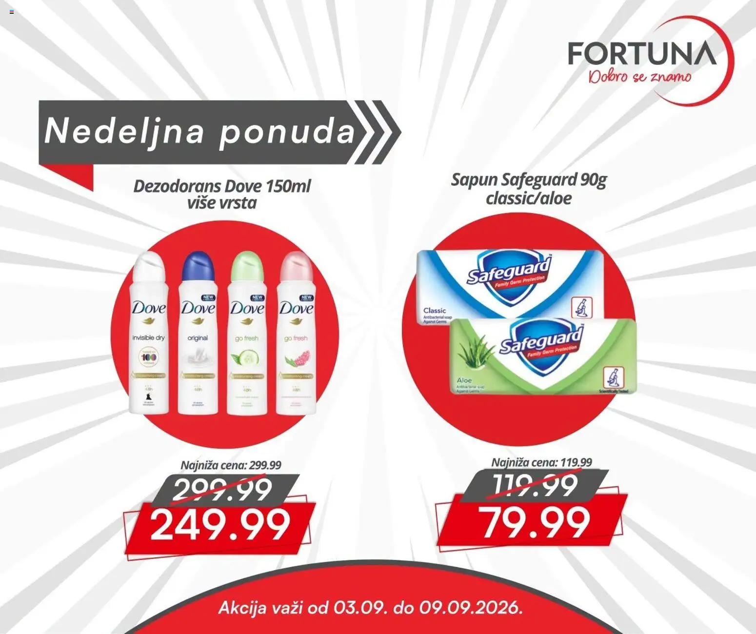 Fortuna Market katalog - važi od 03.09.2026 | Strana: 9 | Proizvode: Sapun, Dove, Dezodorans