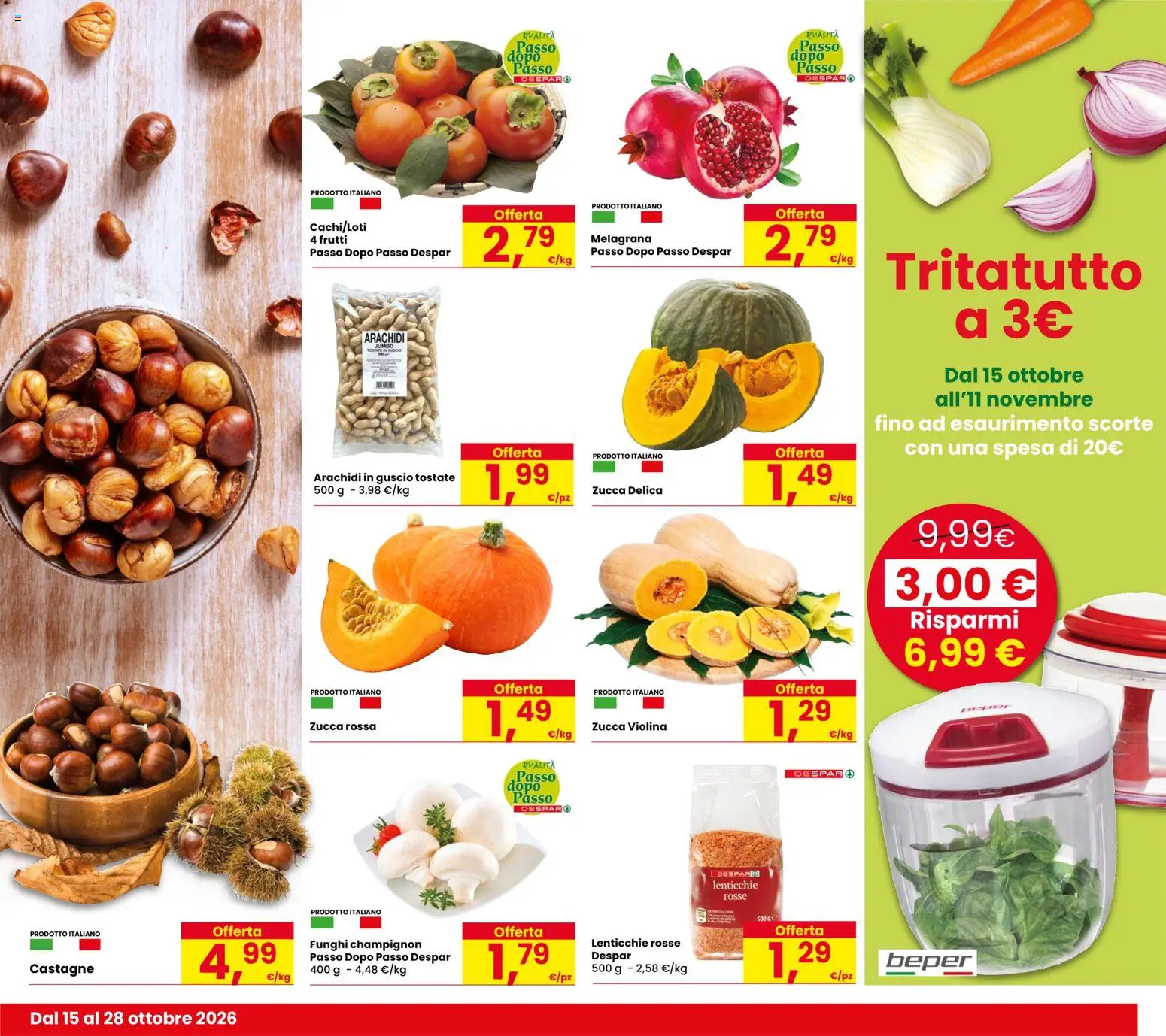 Volantino Eurospar del 15/10/2026 | Pagina: 7 | Prodotti: Tritatutto, Lenticchie rosse, Zucca, Arachidi