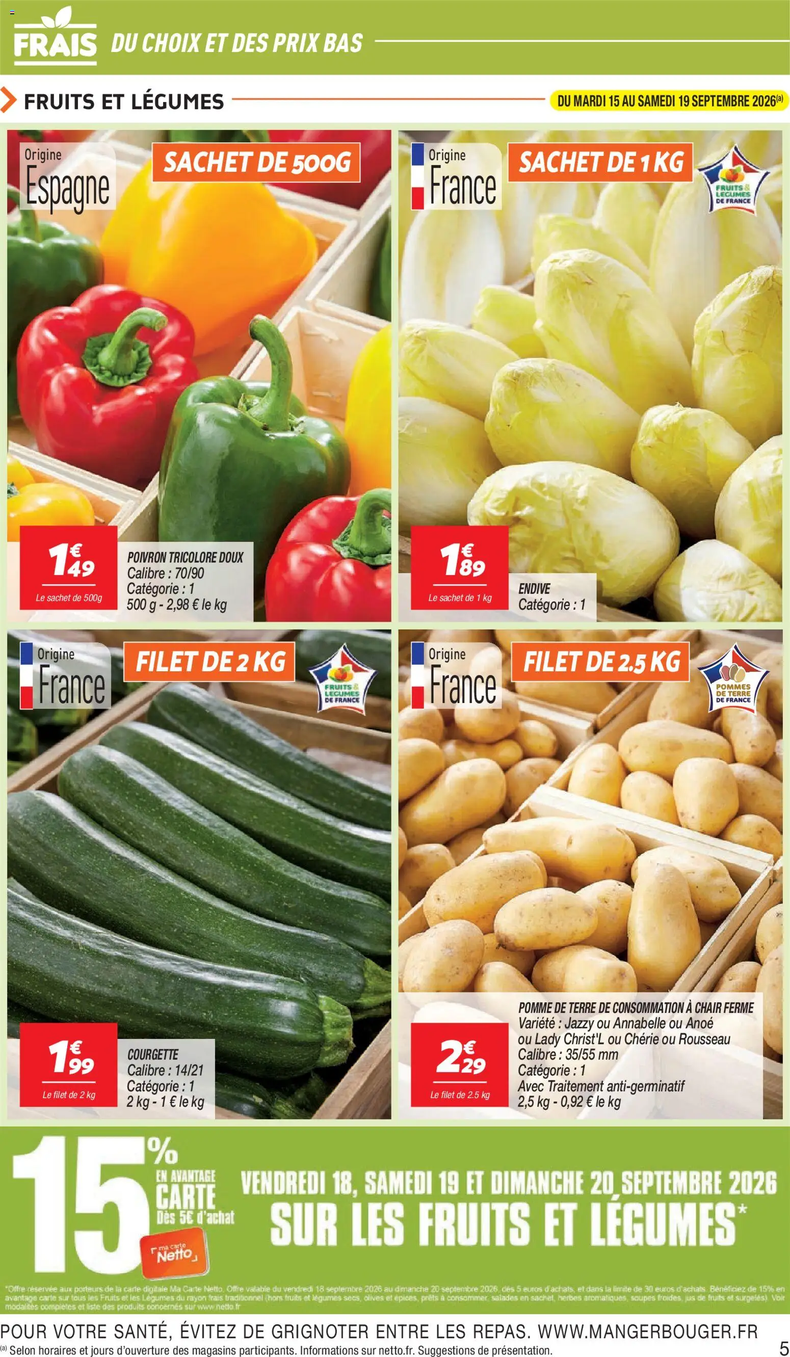{H1} | Page: 5 | Produits: Courgette, Poivron, Les fruits et légumes, Jus