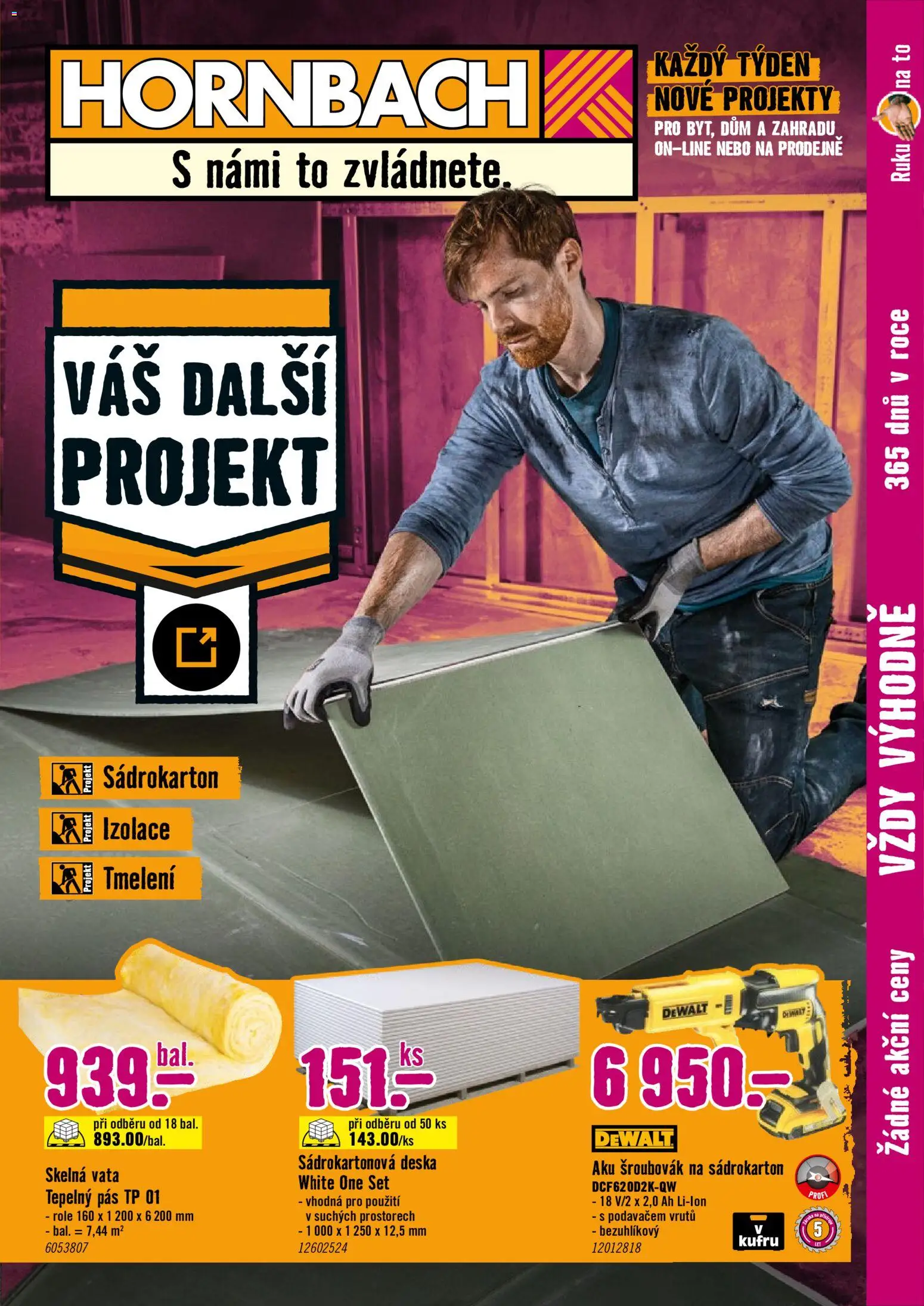 HORNBACH leták - Suchá výstavba od 23.09.2026 | Strana: 1 | Produkty: Dewalt, Šroubovák, Vata, Aku šroubovák