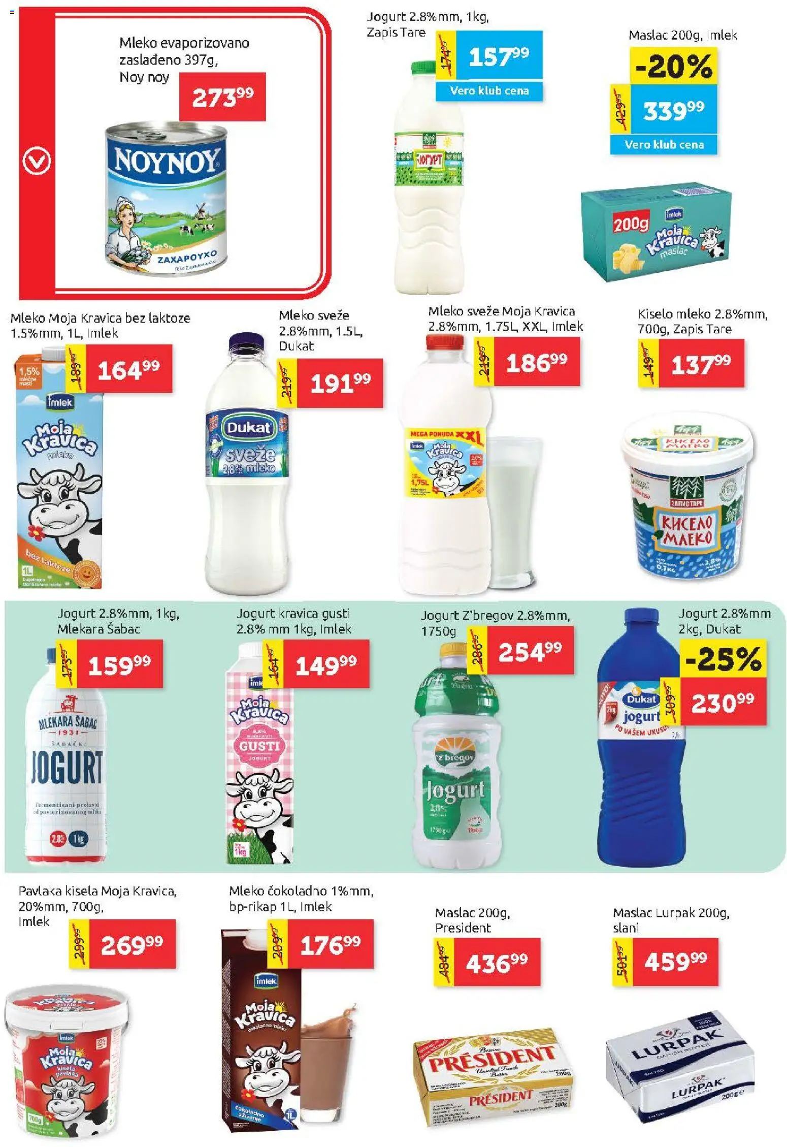 SuperVERO katalog - važi od 06.08.2026 | Strana: 6 | Proizvode: Maslac, Kiselo mleko, Sveže mleko, Pavlaka