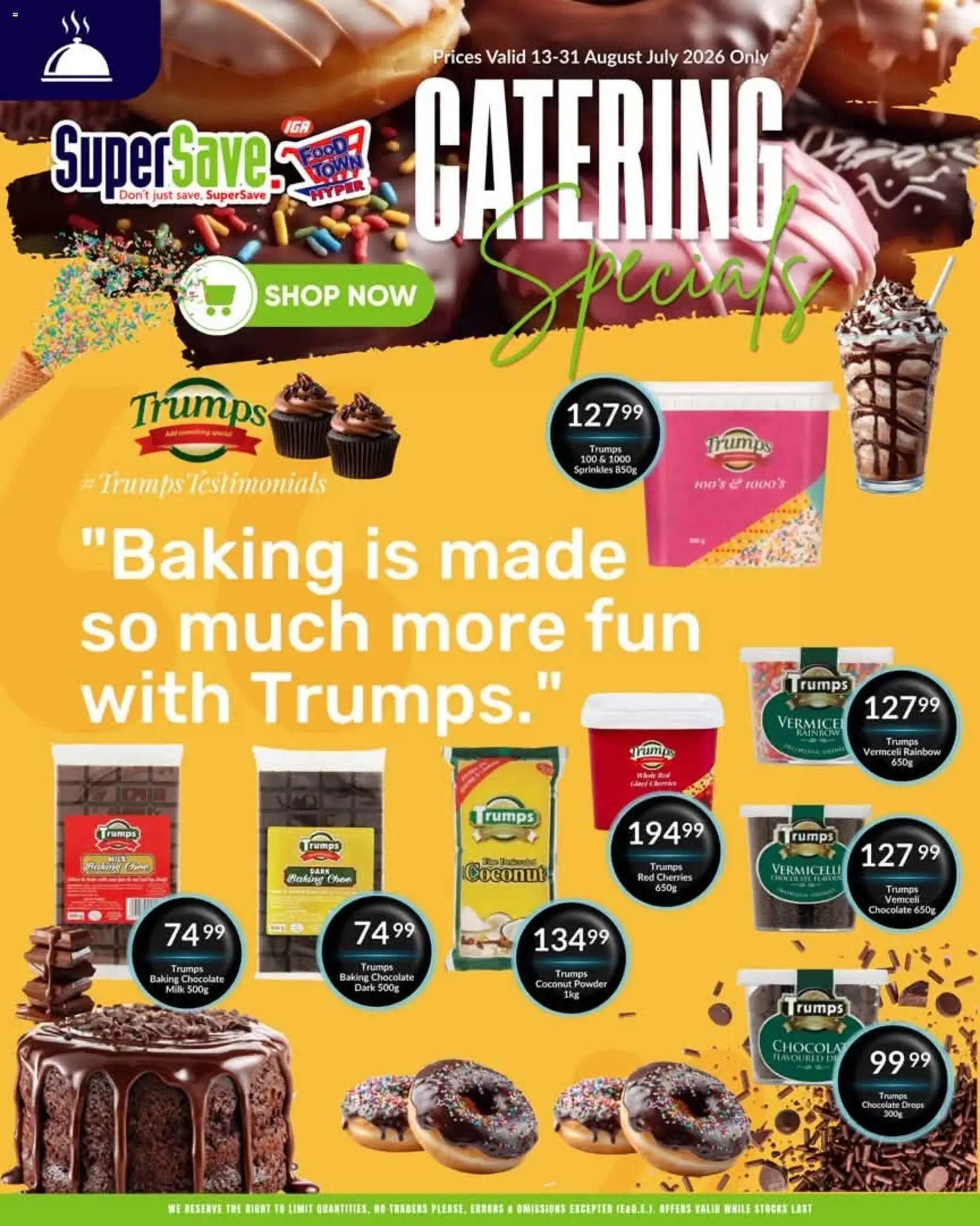 New Super Save catalogue – valid from 13/08/2026 | Page: 12 | Products: Cherries, Milk, Chocolate, Powder