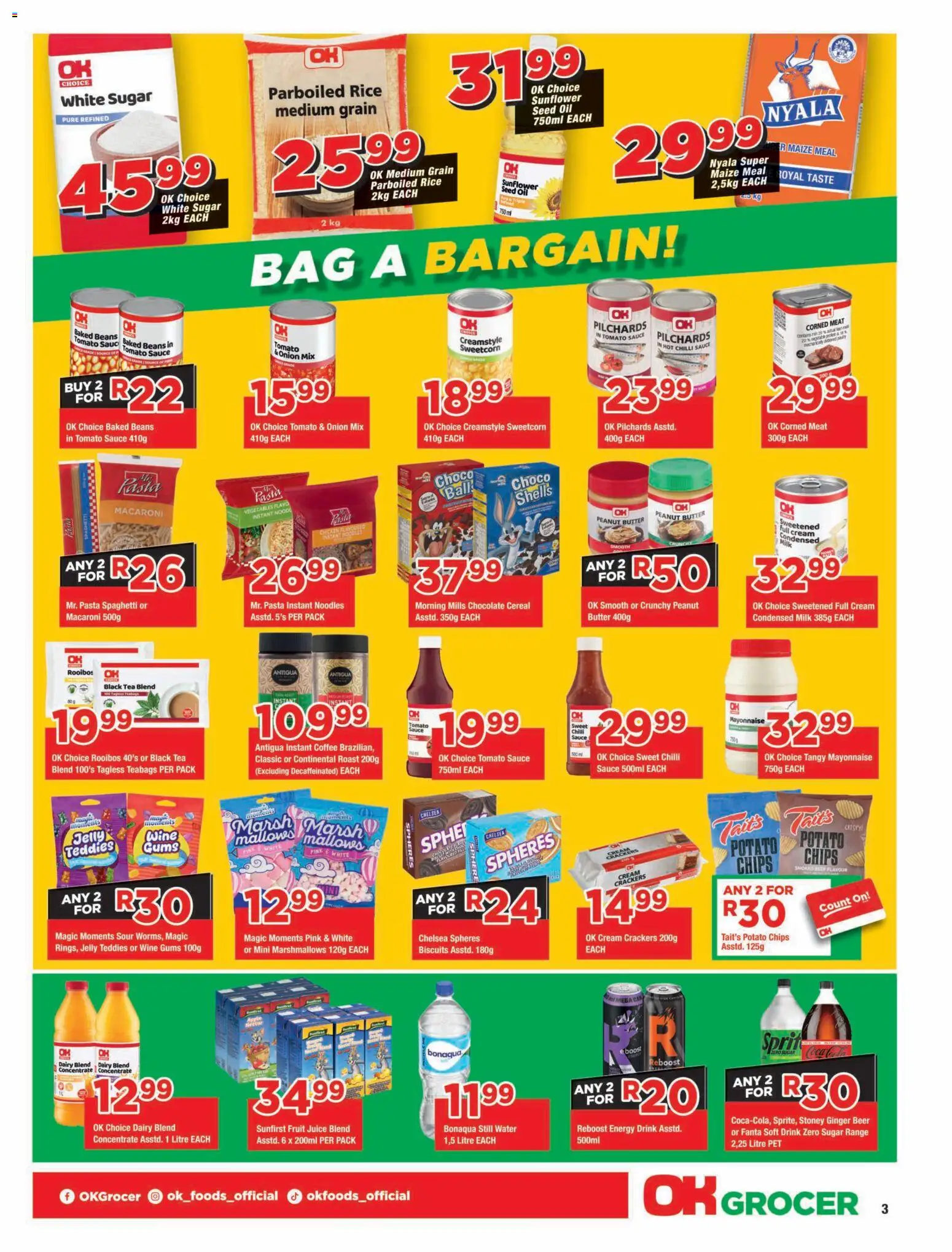 New OK Foods catalogue – valid from 12/08/2026 | Page: 3 | Products: Oil, Wine, Pasta, Fruit