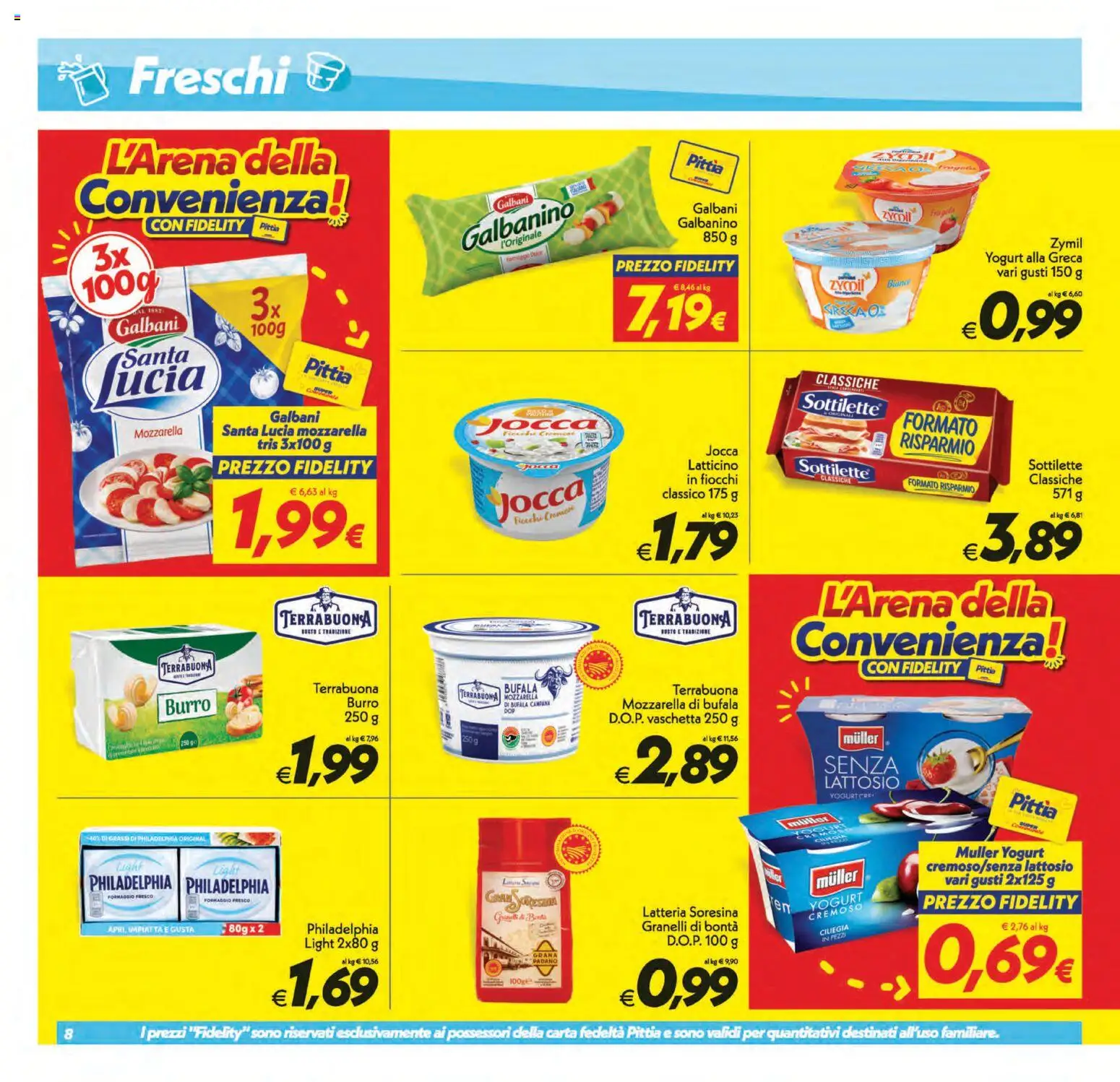 Volantino SuperConveniente del 11/09/2026 | Pagina: 8 | Prodotti: Yogurt, Mozzarella santa lucia, Formaggio fresco, Senza lattosio