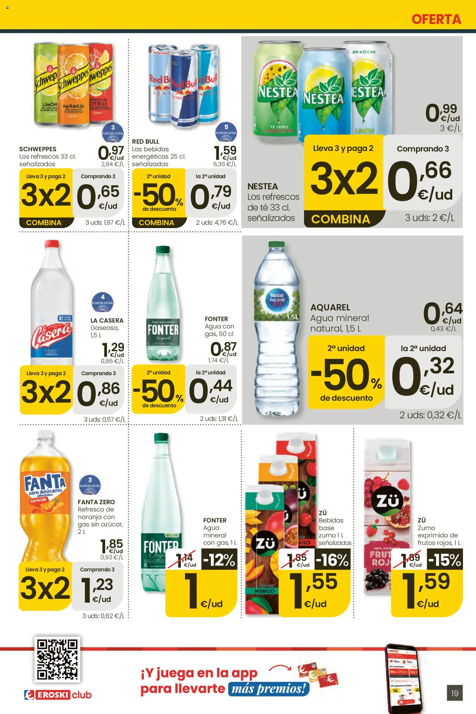 Eroski Ofertones locales de verano │ válido desde el 11.06.2026 | Página: 19 | Productos: Ροζ πιπέρι, Té, Juega, Agua mineral