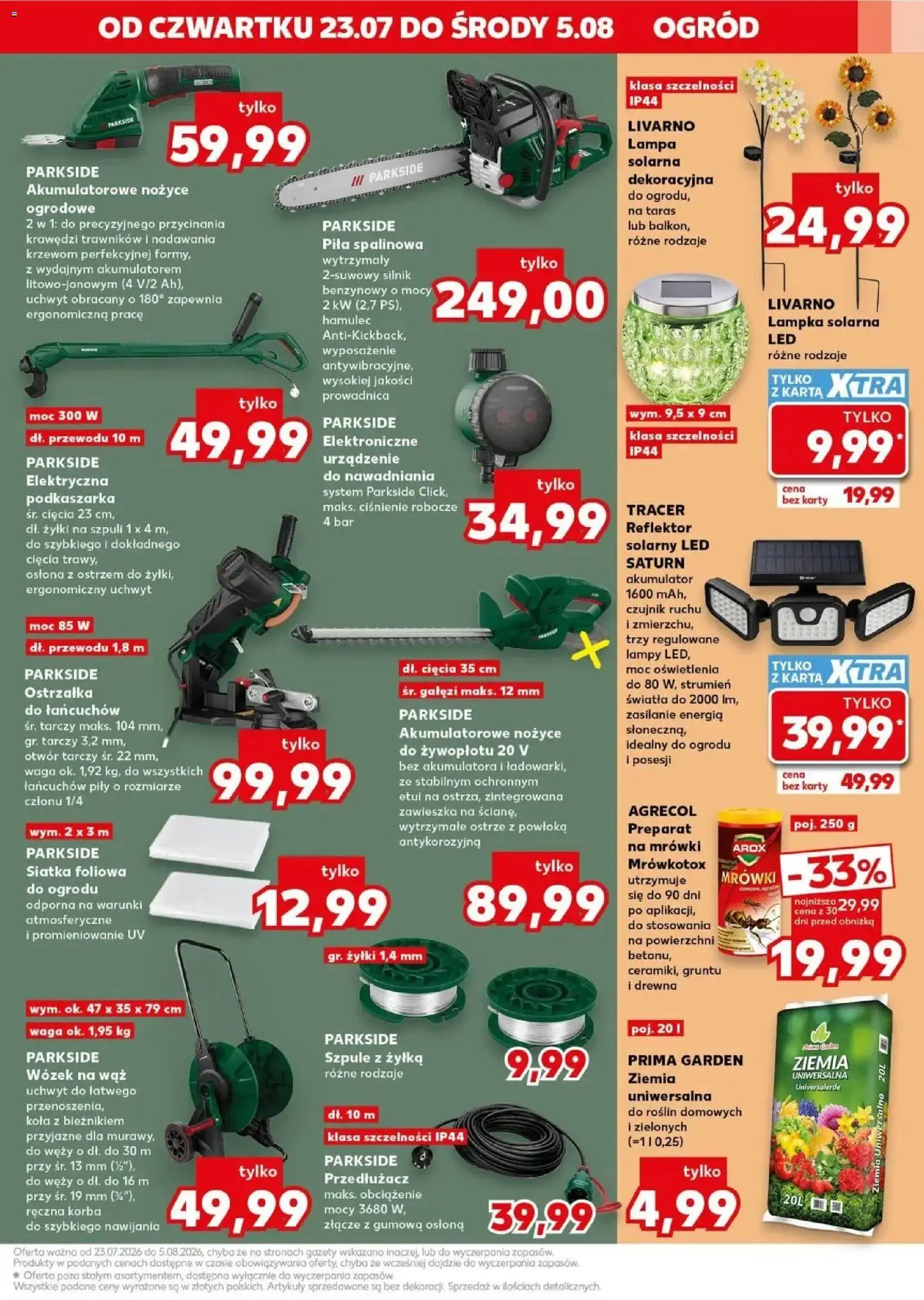 Kaufland gazetka - Złap Okazje od 23.07.2026 | Strona: 11 | Produkty: Podkaszarka, Lampa solarna, Złącze, Nożyce do żywopłotu