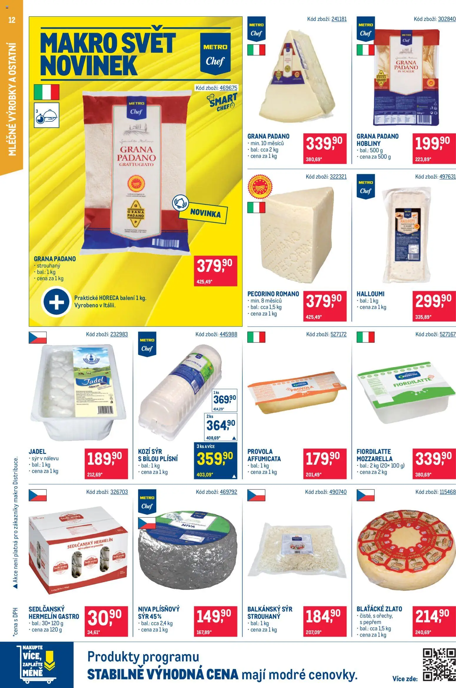 Makro leták - Gastronomie od 03.06.2026 | Strana: 12 | Produkty: Sýr, Halloumi, Kozí sýr, Mozzarella
