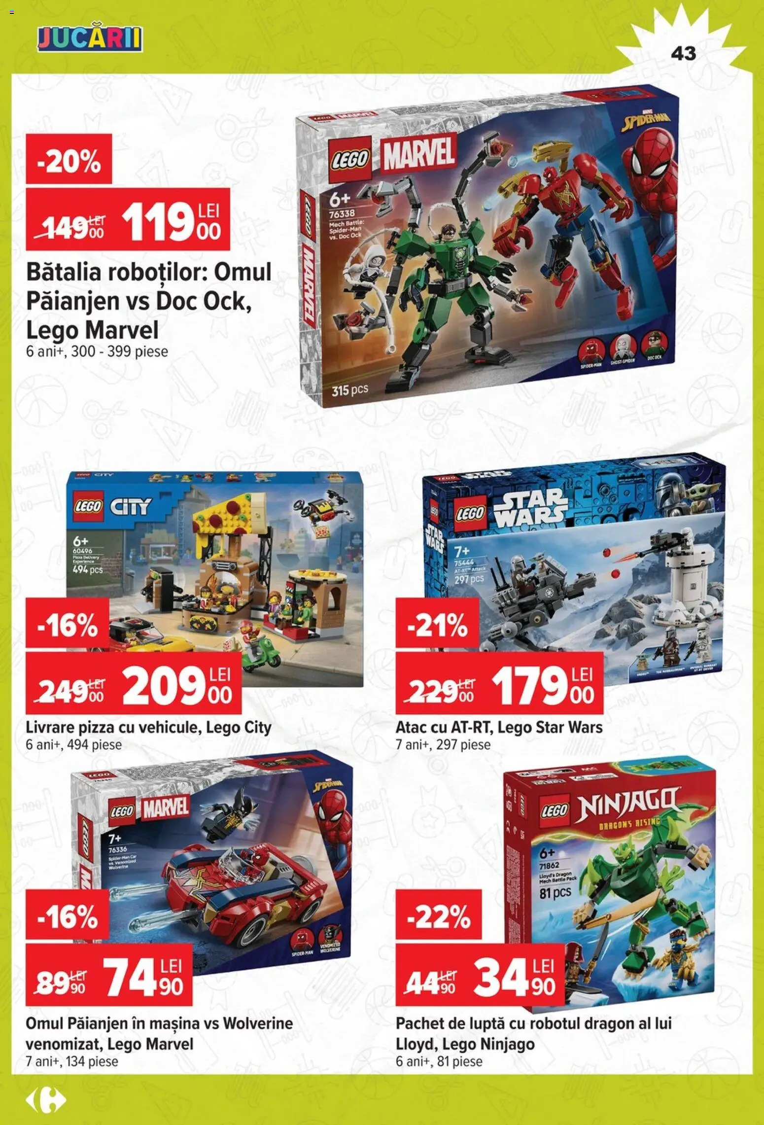 Noul catalog Carrefour – valabil de la 12.08.2026 | Pagină: 43 | Produse: LEGO, Pizza