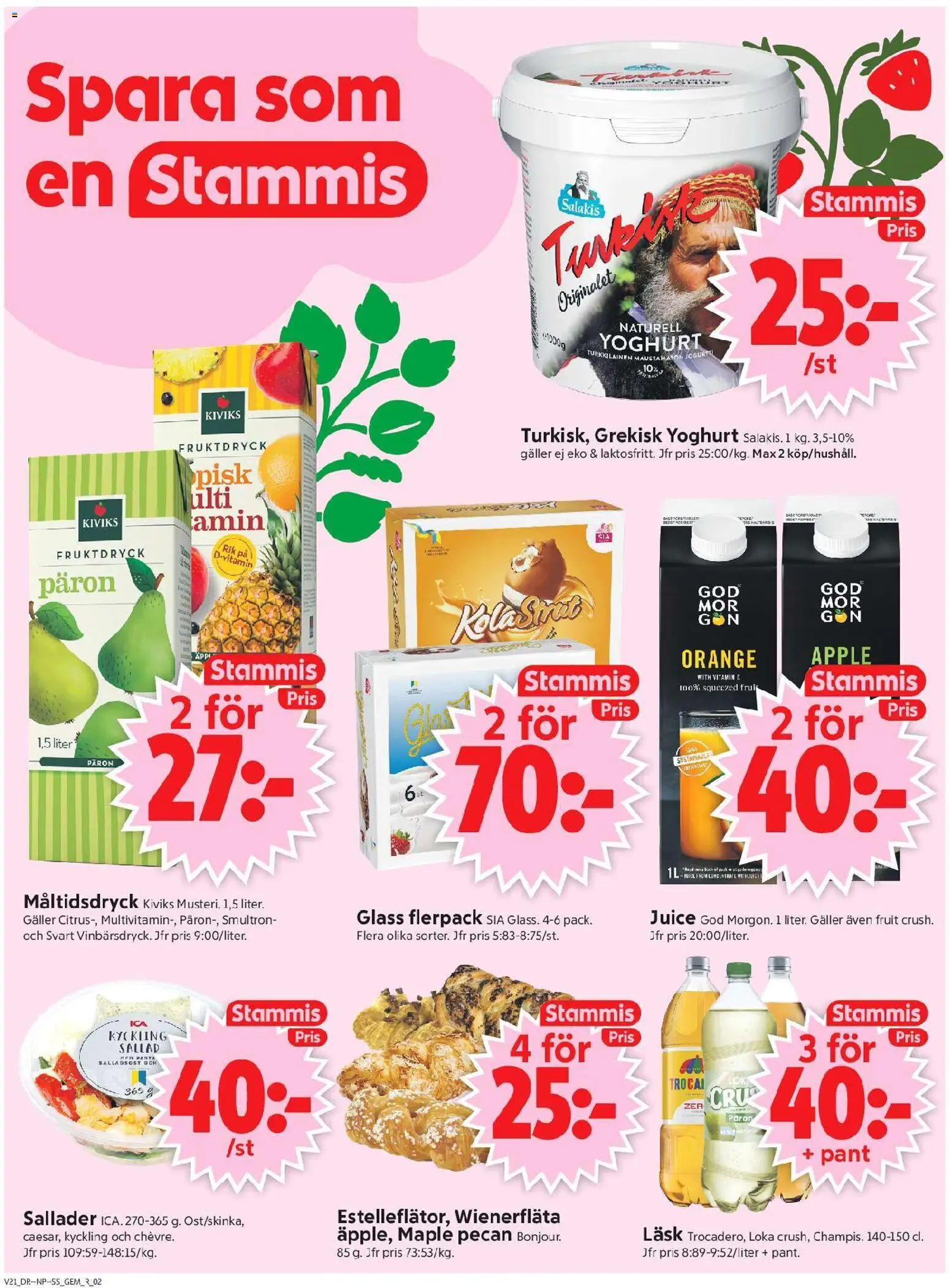 ICA Supermarket reklamblad aktuell från 18.05.2026 | Sida: 2 | Produkter: Grekisk yoghurt, Juice, Äpple, Pasta