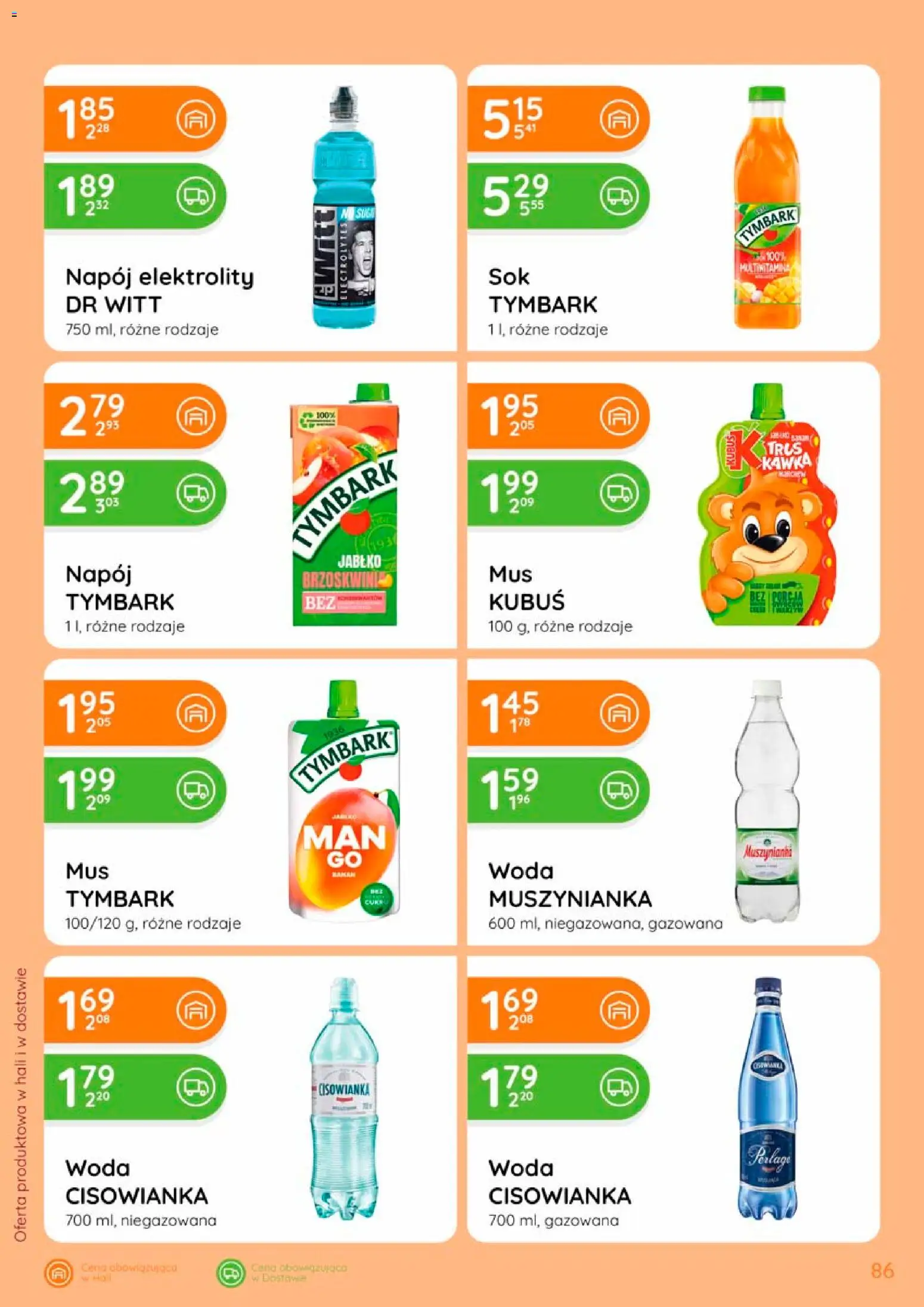 Eurocash gazetka od 17.09.2026 | Strona: 86 | Produkty: Cisowianka, Kubuś, Tymbark, Woda