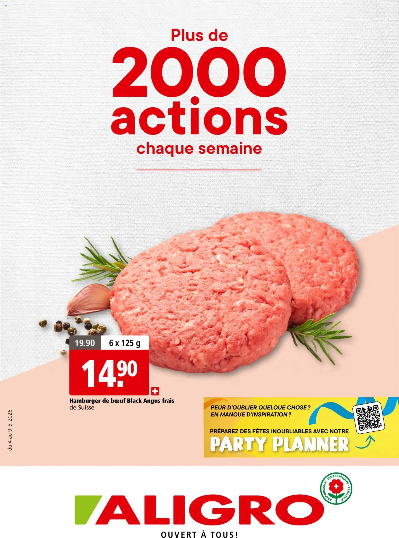 Aligro aktionen 2000 Chavannes, Matran, Genève, Sion – gültig ab 04.05.2026 | Seite: 1