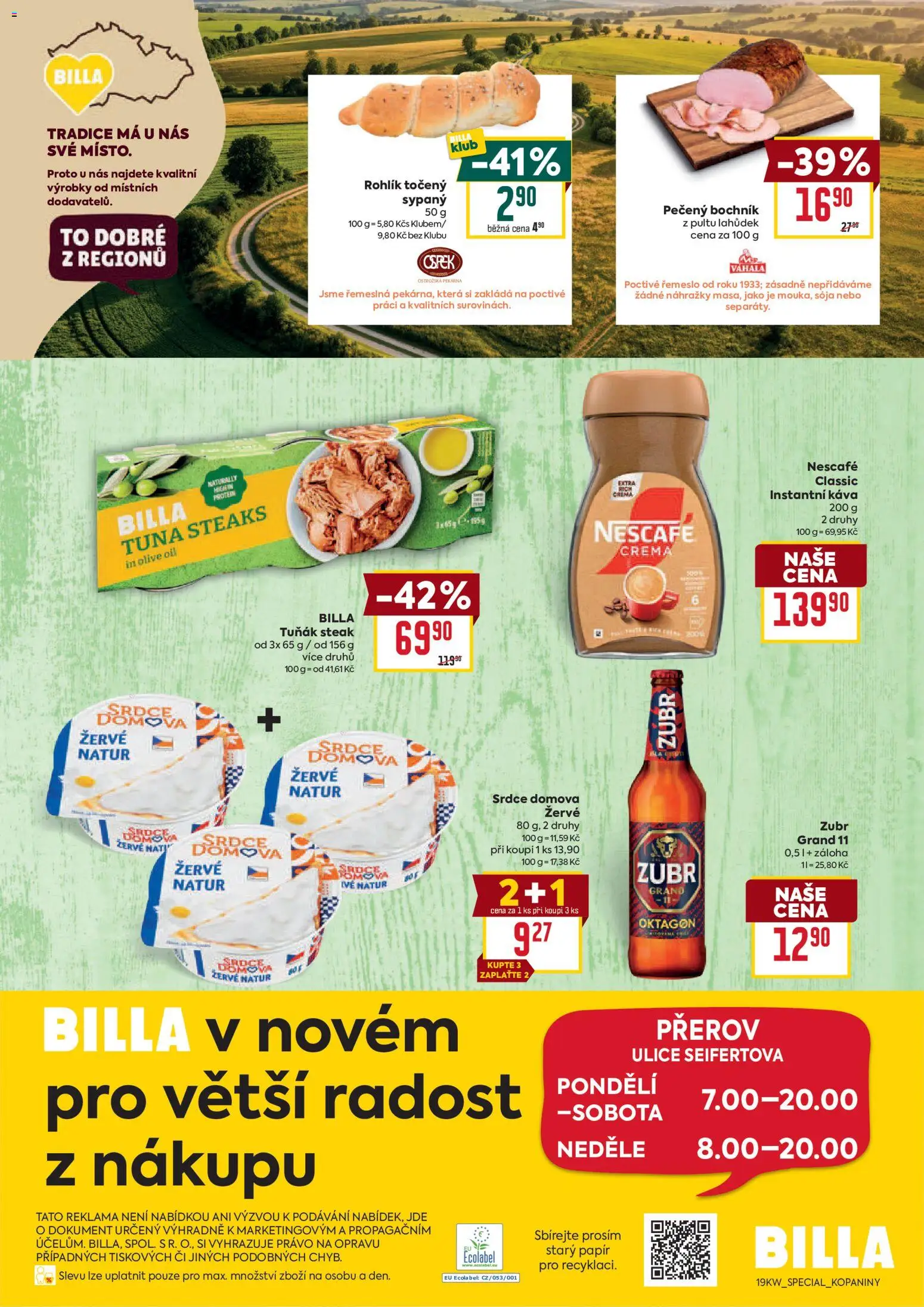 Billa Malý leták - Kopaniny  od 06.05.2026 | Strana: 2 | Produkty: Žervé, Nescafé, Crema, Protein