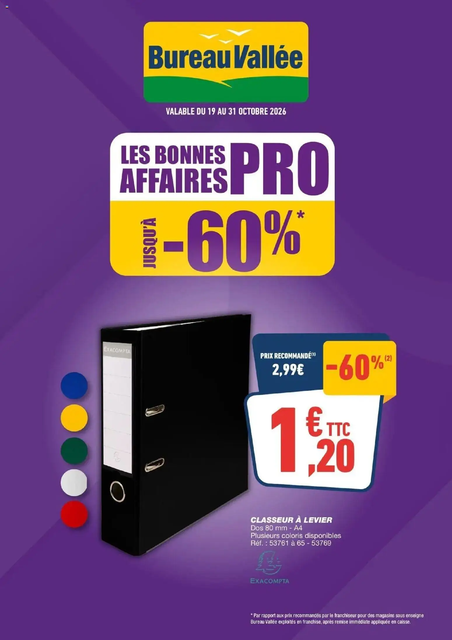 Bureau Vallée - Les bonnes affaires PRO à partir du 19/10/2026 - promo en ligne | Page: 1