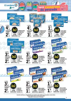 Vista previa E.Leclerc folleto Soria válido desde el 08/07/2026 | Página: 3 | Productos: Calamares, Berberechos, Sardinillas, Pescado