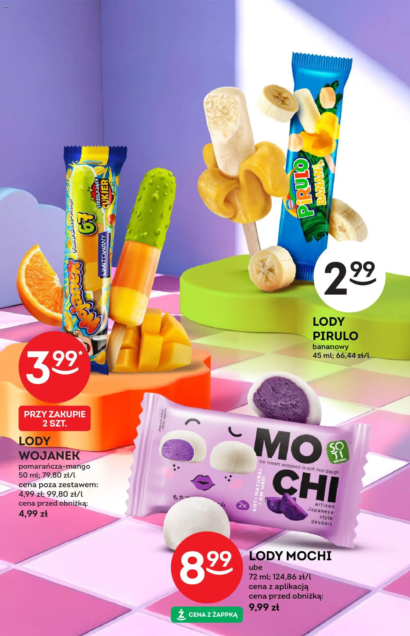 Żabka gazetka - Katalog lodowy od 10.08.2026 | Strona: 6 | Produkty: Mochi, Banan, Lody, Cukier