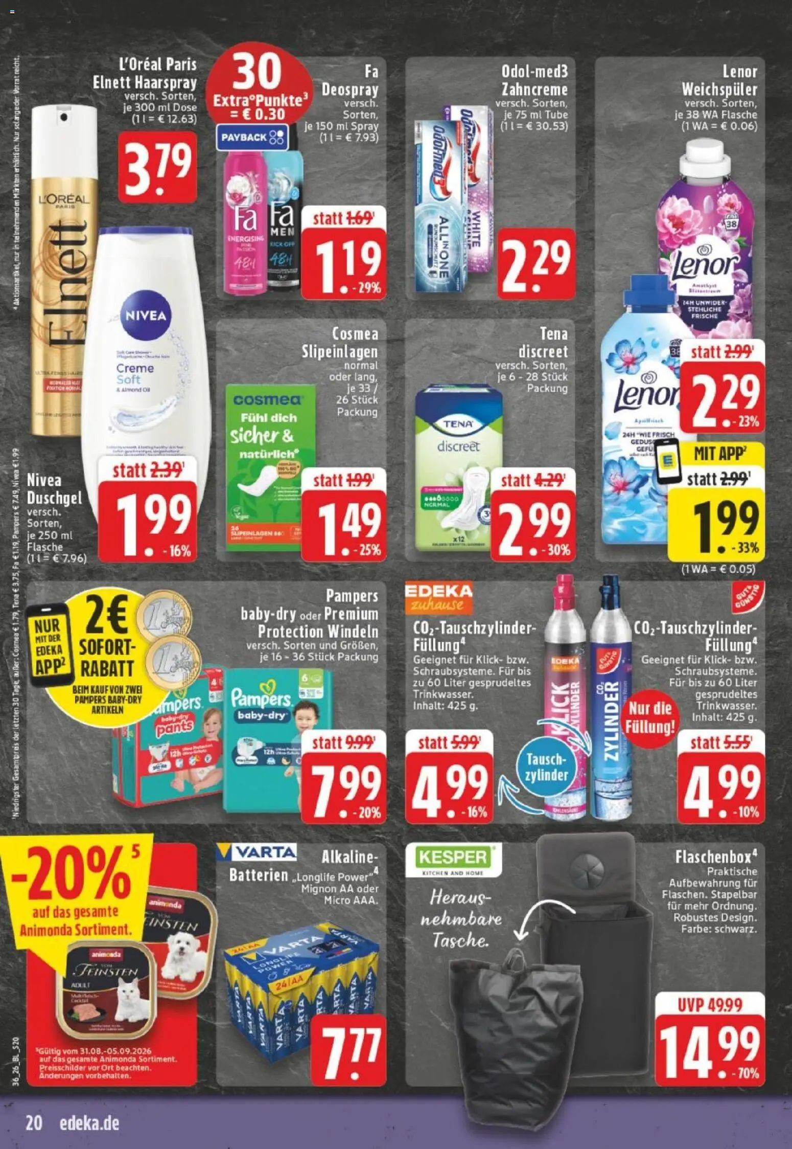 Edeka Prospekt Dortmund – gültig ab 31.08.2026 | Seite: 20 | Produkte: Lenor, Haarspray, Creme, Deospray