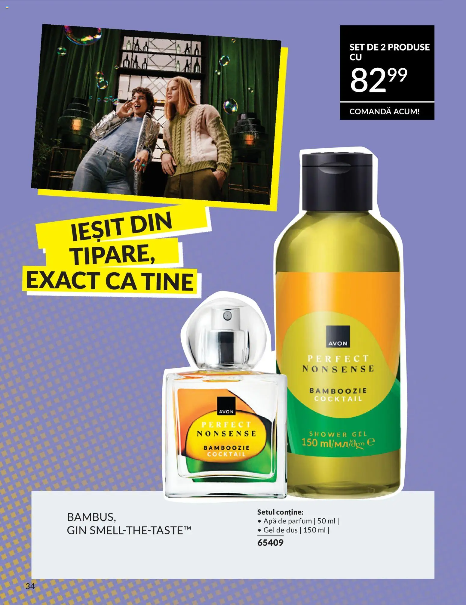 Noul catalog Avon – valabil de la 09.07.2026 | Pagină: 34 | Produse: Gel de duș, Cocktail, Gin, Apă