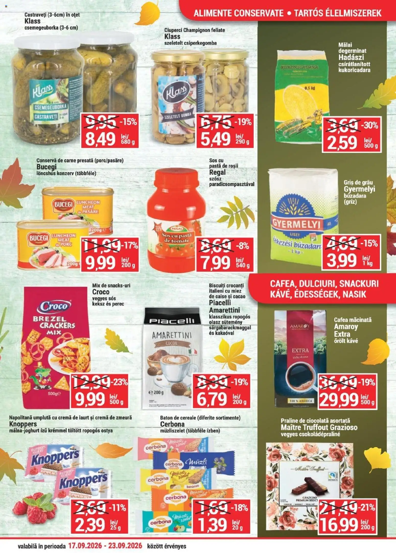 Noul catalog Merkur – valabil de la 17.09.2026 | Pagină: 3 | Produse: Cafea, Oțet, Cacao, Biscuiți