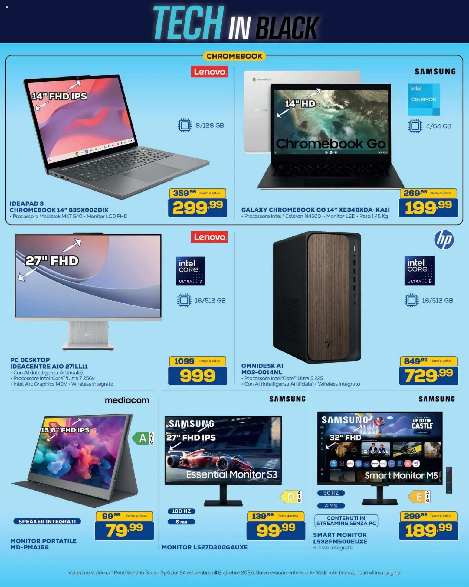 Volantino BRUNO del 24/09/2026 | Pagina: 22 | Prodotti: Monitor, PC, Speaker, Samsung