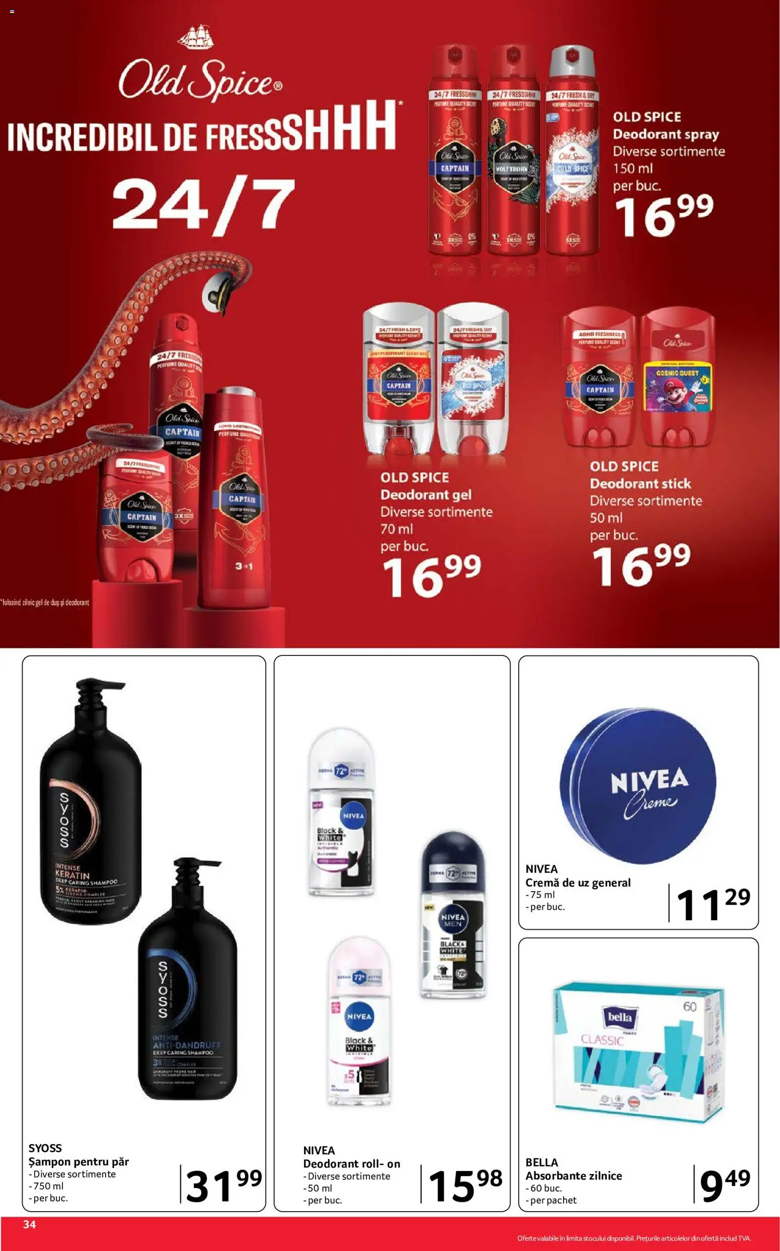 Noul catalog Selgros – valabil de la 04.09.2026 | Pagină: 34 | Produse: Old Spice, Gel de duș, Deodorant, Intense