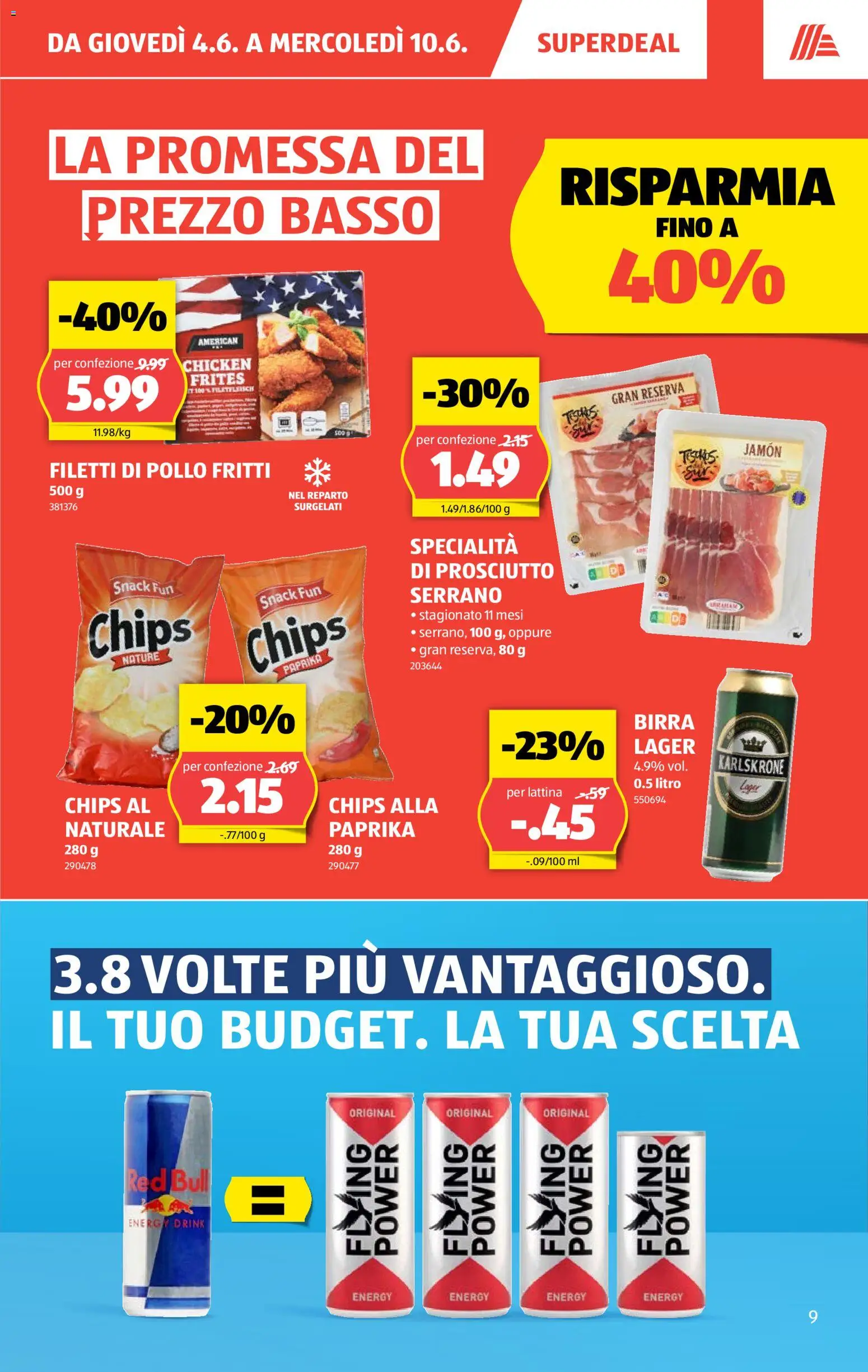 Aldi aktionen IT – gültig ab 04.06.2026 | Seite: 9 | Produkte: Red bull, Chips