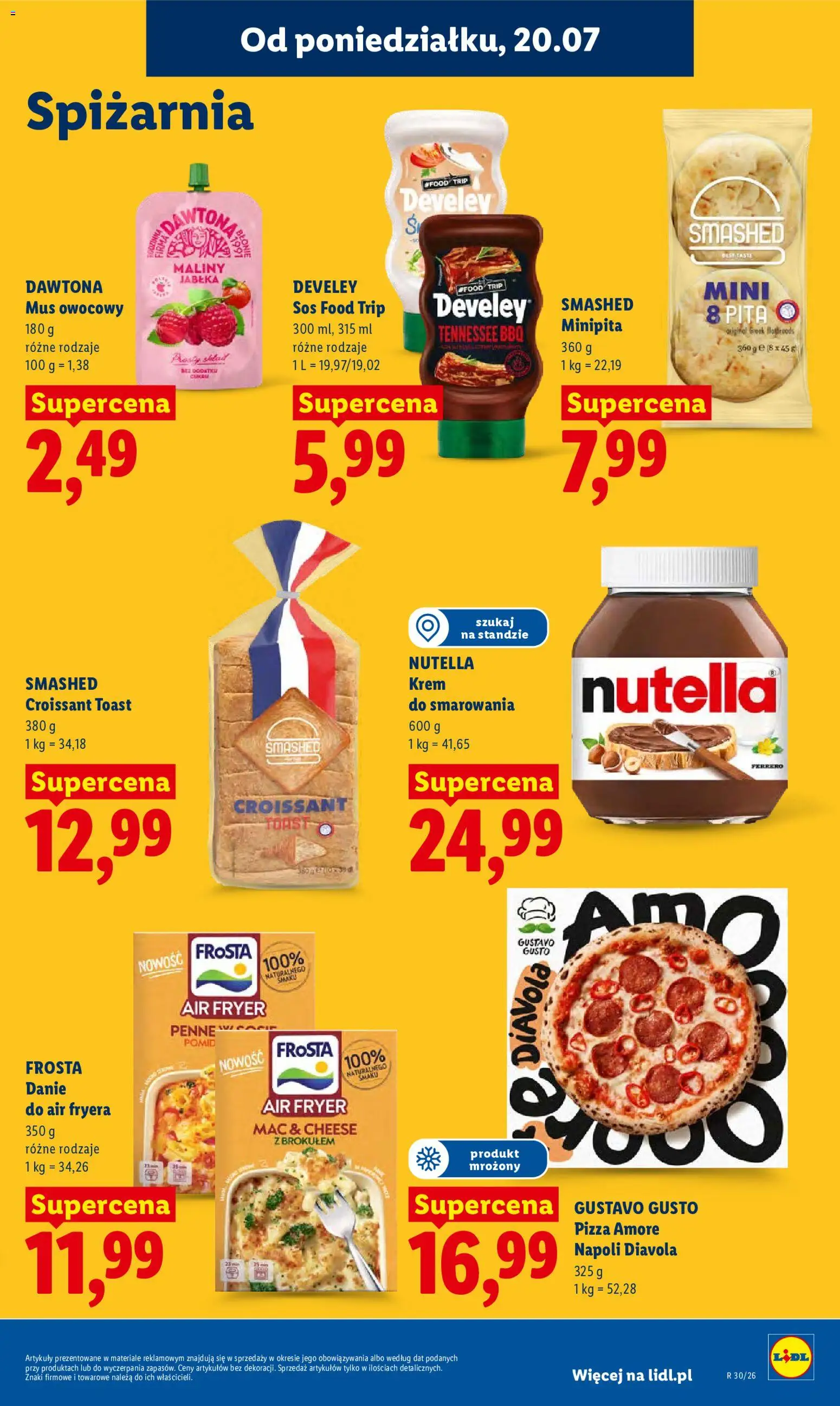 Lidl gazetka od 20.07.2026 | Strona: 91 | Produkty: Mus owocowy, Pizza, Krem, Sos
