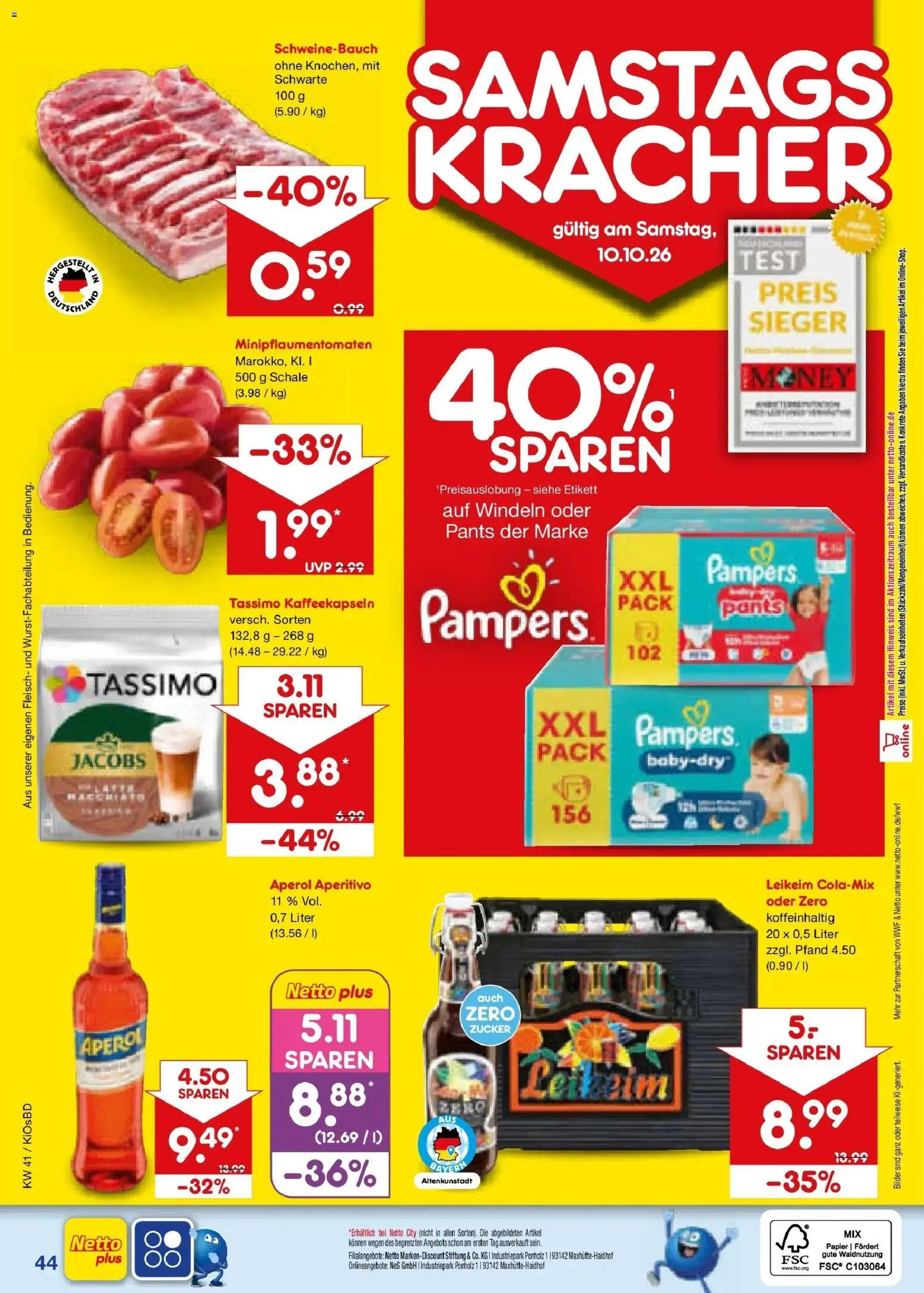 Netto Marken-Discount Prospekt Mistelbach – gültig ab 05.10.2026 | Seite: 56 | Produkte: Bilder, Aperol, Fleisch, Tassimo