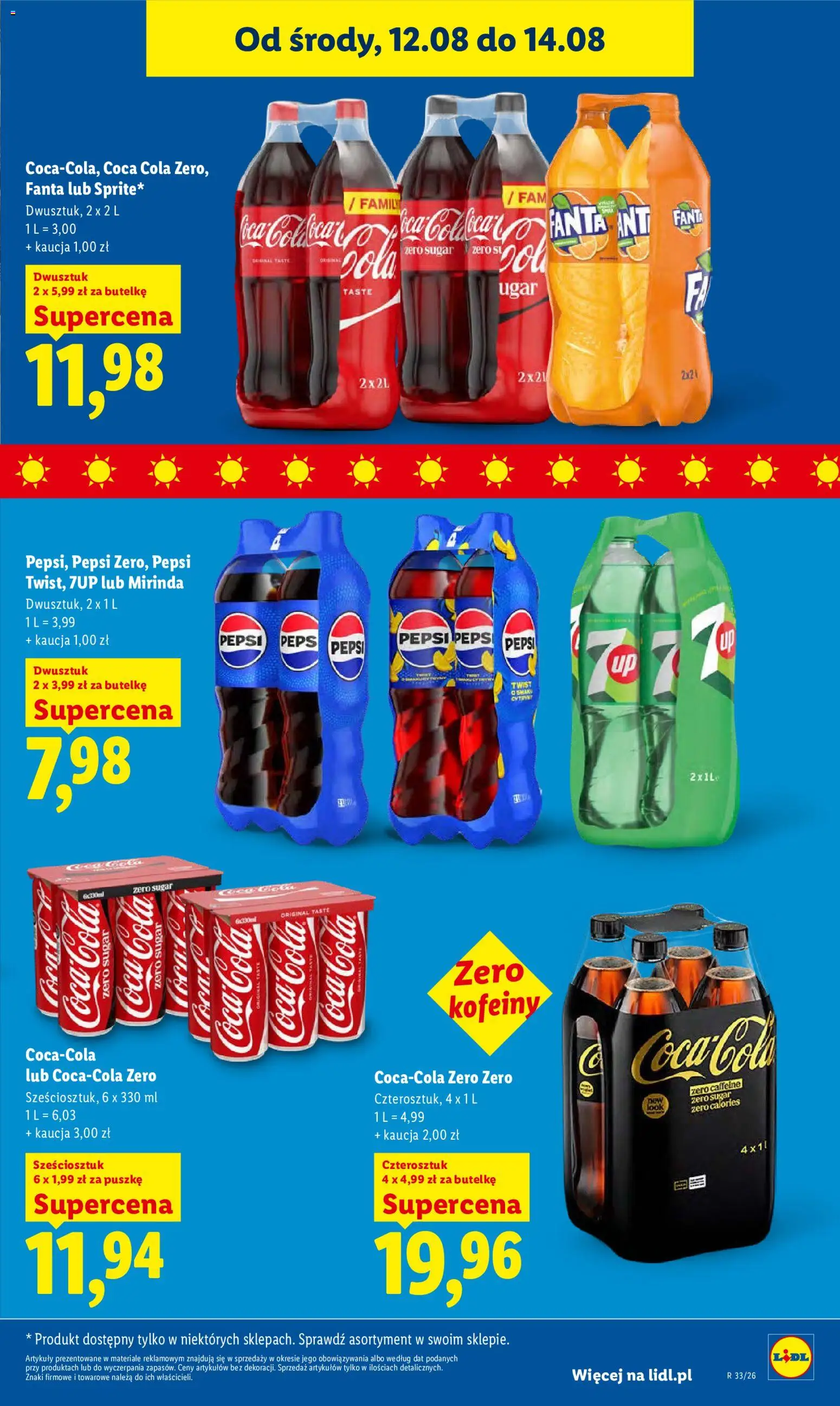 Lidl Polsko leták od 12.08.2026 | Strana: 71 | Produkty: Pepsi, Fanta, Coca cola, Cola