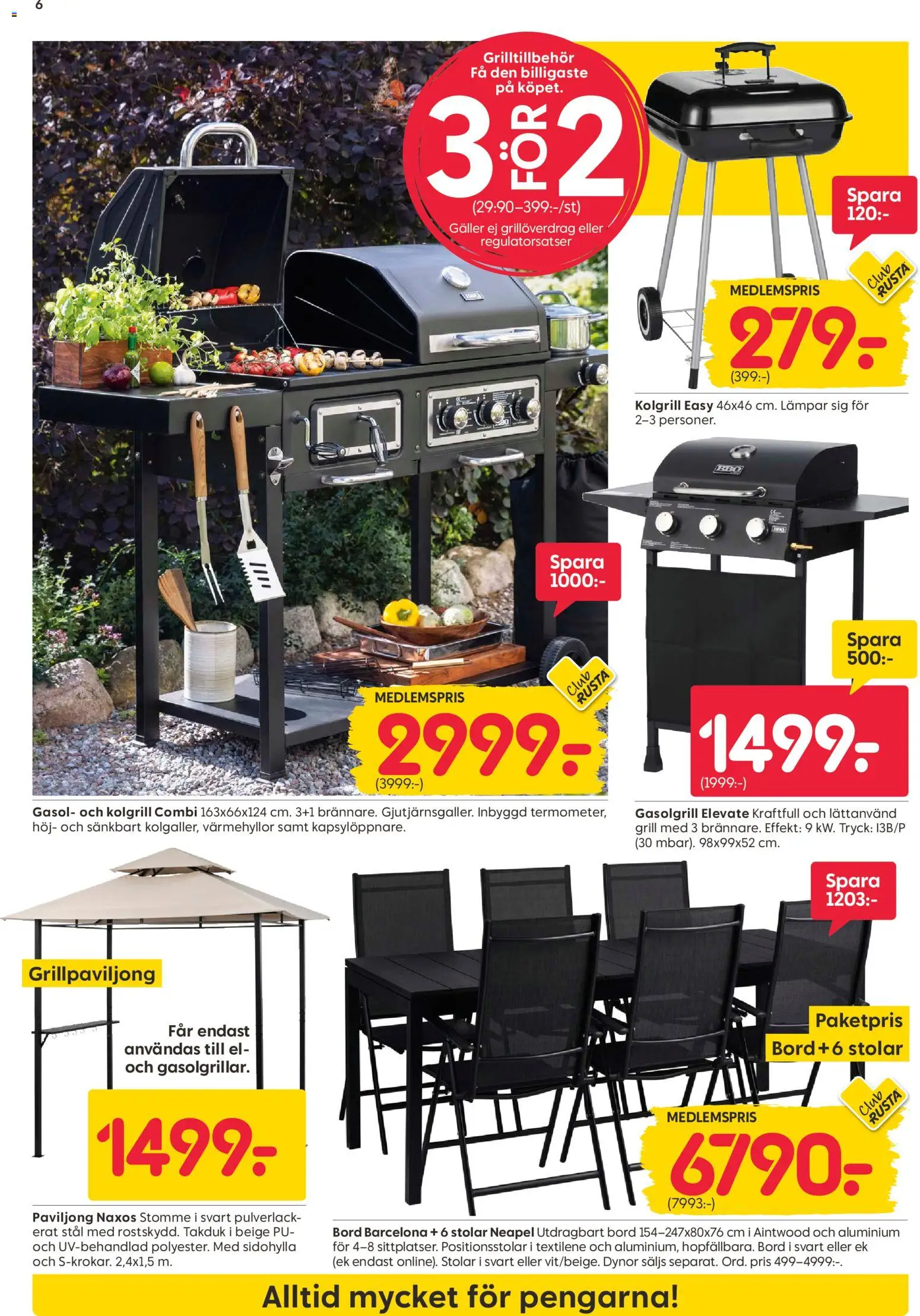 Rusta reklamblad aktuell från 18.05.2026 | Sida: 6 | Produkter: Dynor, Gasol, Kolgrill, Galler