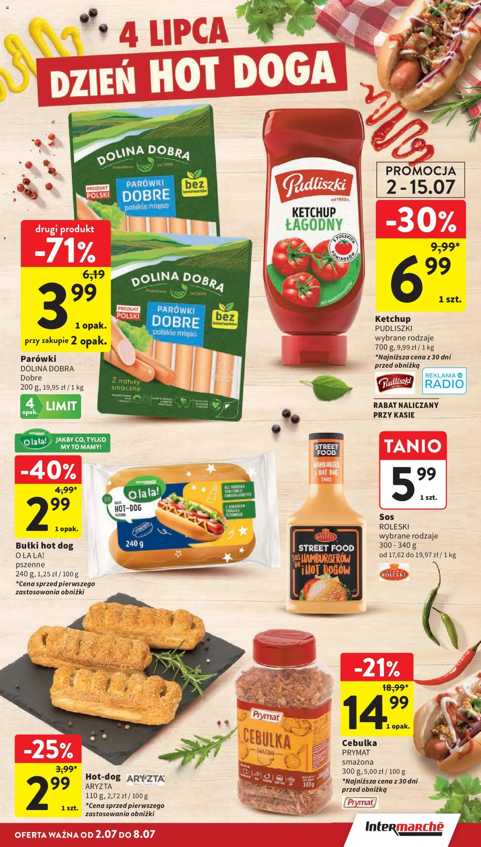 Intermarche gazetka od 02.07.2026 | Strona: 21 | Produkty: Radio, Mięso, Parówki, Sos