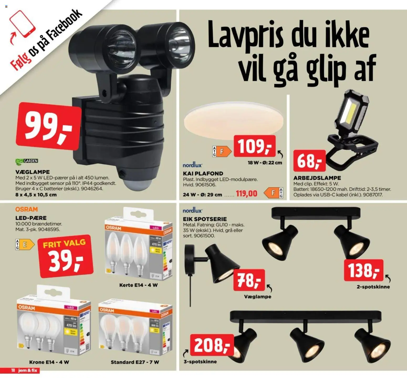 Jem & fix tilbudsavis – gyldig fra 20/09/2026 | Side: 18 | Produkter: Batterier, Kabel, Batteri