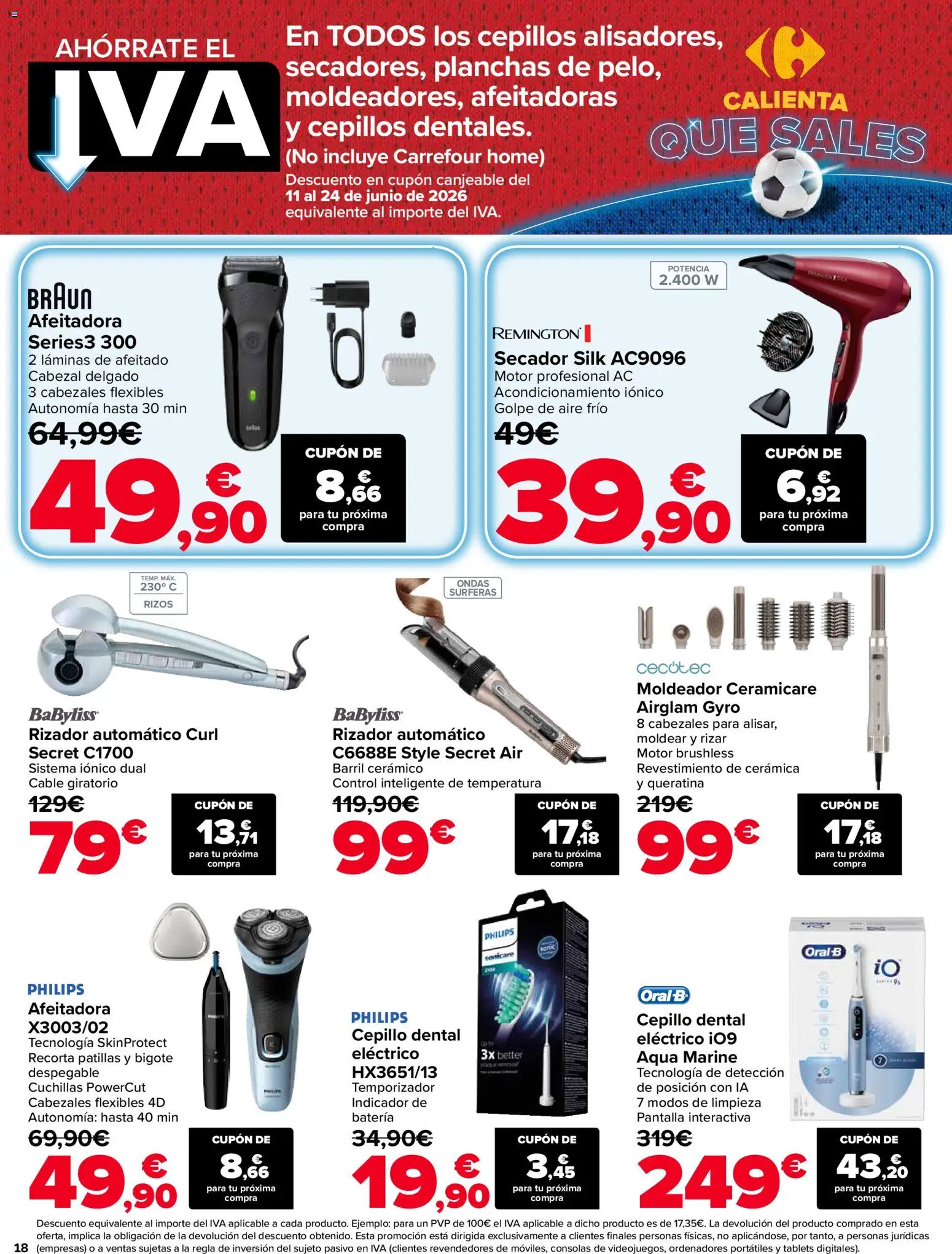 Carrefour folleto │ válido desde el 01.06.2026 | Página: 18 | Productos: Cepillo, Cable, Afeitadora, Batería