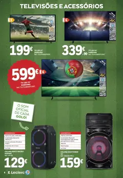 Pré-visualização E.Leclerc folheto Viva Portugal válido de 02.06.2026 | Página: 4 | Produtos: Rádio, Tv led