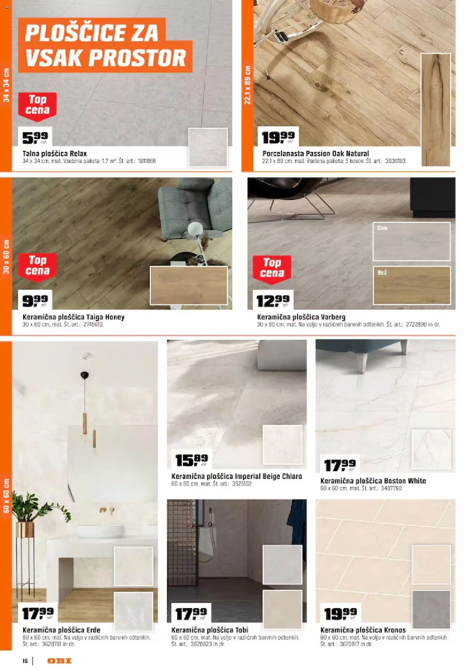 Novi OBI katalog ponudbe – veljaven od 02.07.2026 | Stran: 16 | Izdelki: Ploščice