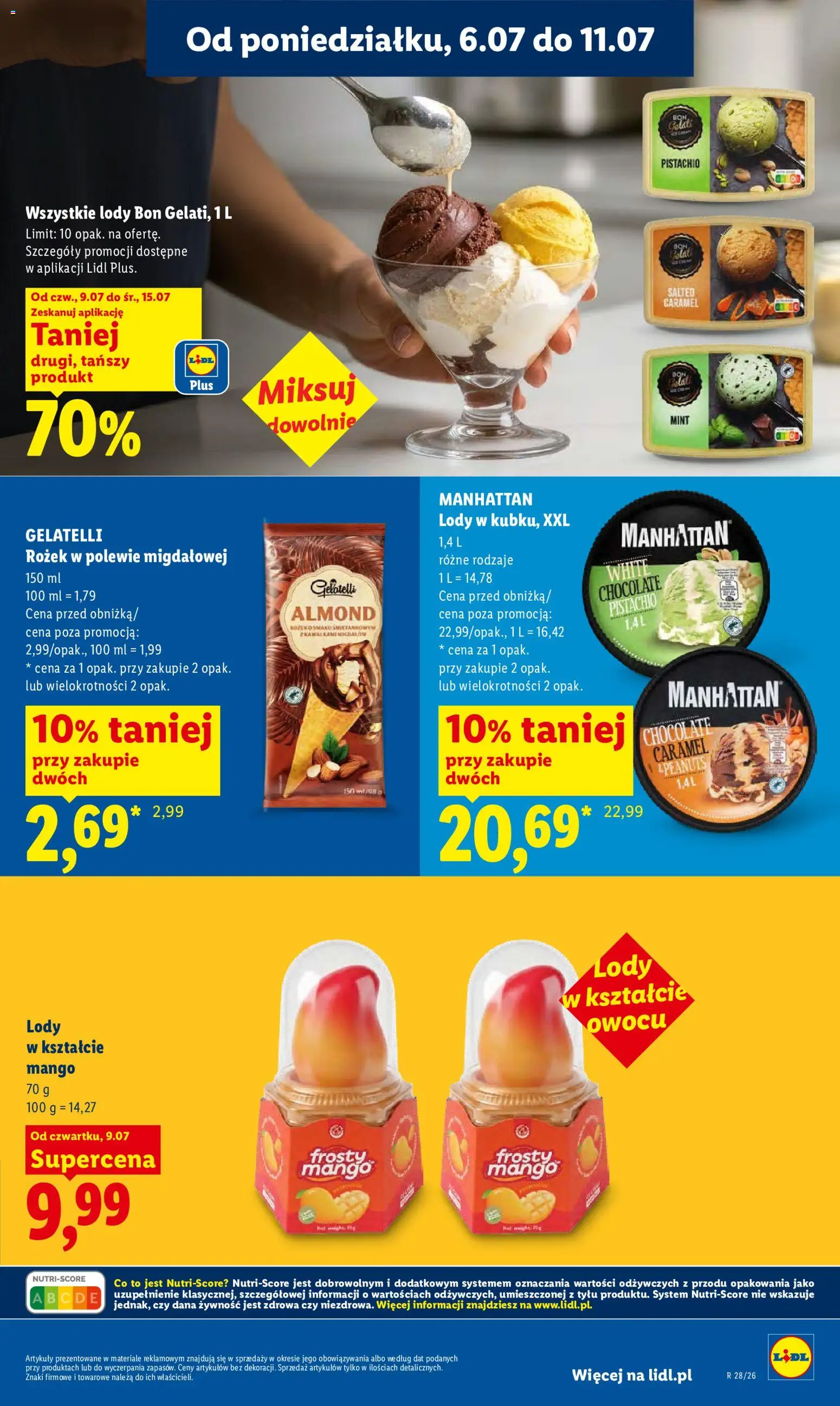 Lidl gazetka od 09.07.2026 | Strona: 65 | Produkty: Mango, Lody